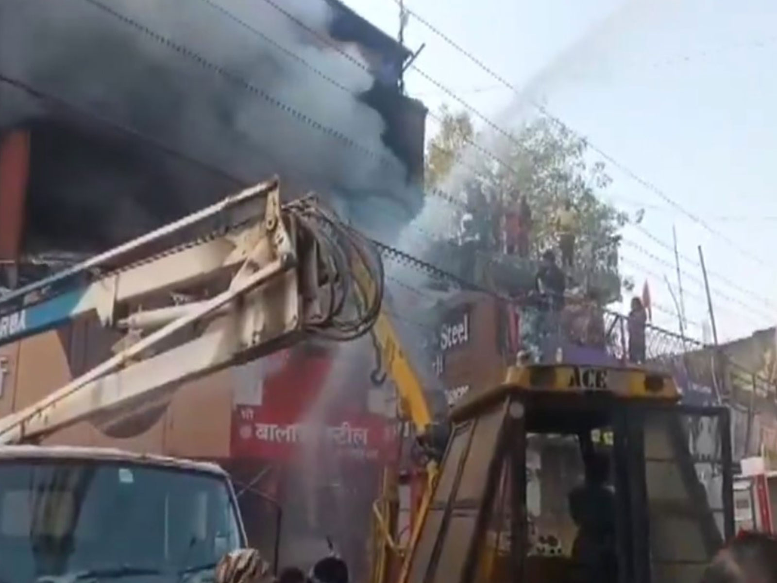 Fire broke out at SS Plaza in Chhattisgarh's Korba district (Photo/ANI)