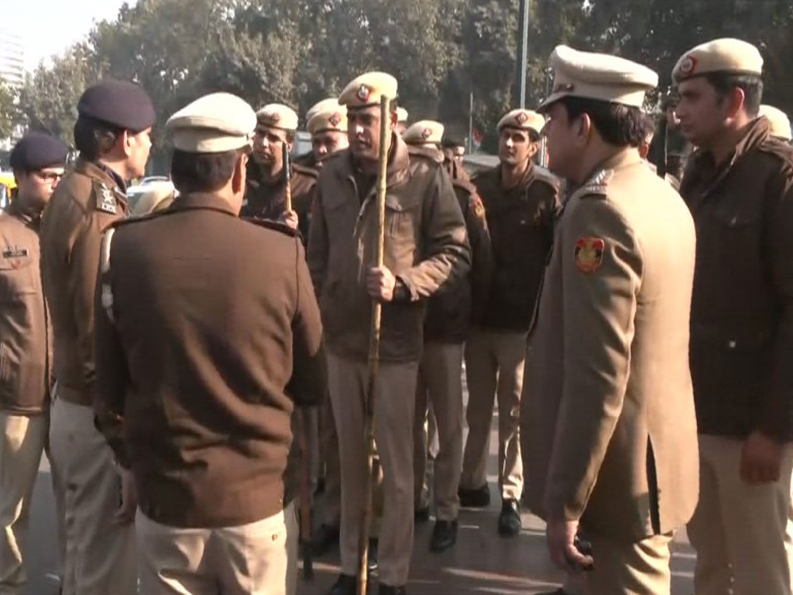 Delhi Police conducting a mock drill in Connaught Place ahead of New Year (Photo/ANI) Delhi Police conducting a mock drill in Connaught Place ahead of New Year (Photo/ANI)