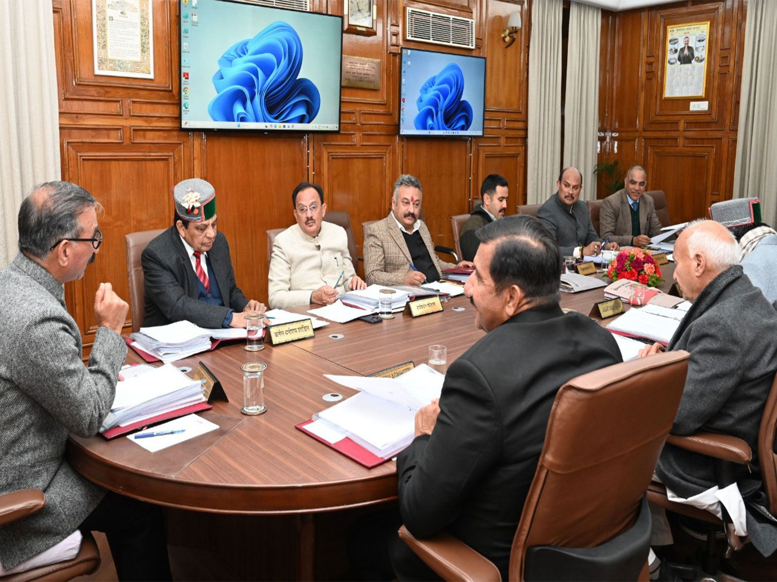 Himachal Pradesh CM Thakur Sukhvinder Singh Sukhu in State Cabinet Meeting (Photo/ANI)