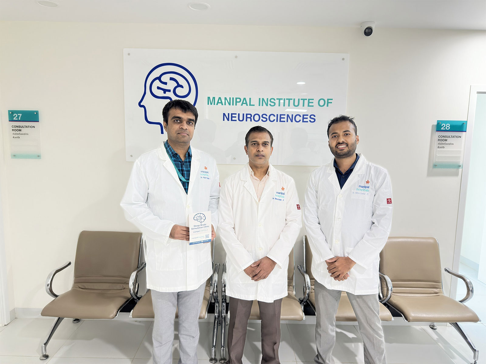 L to R: Dr. Ajay Hegde, Neurosurgery; Dr. Shivakumar R, Lead Neurologist; and Dr. Samarth Shetty, Psychiatry