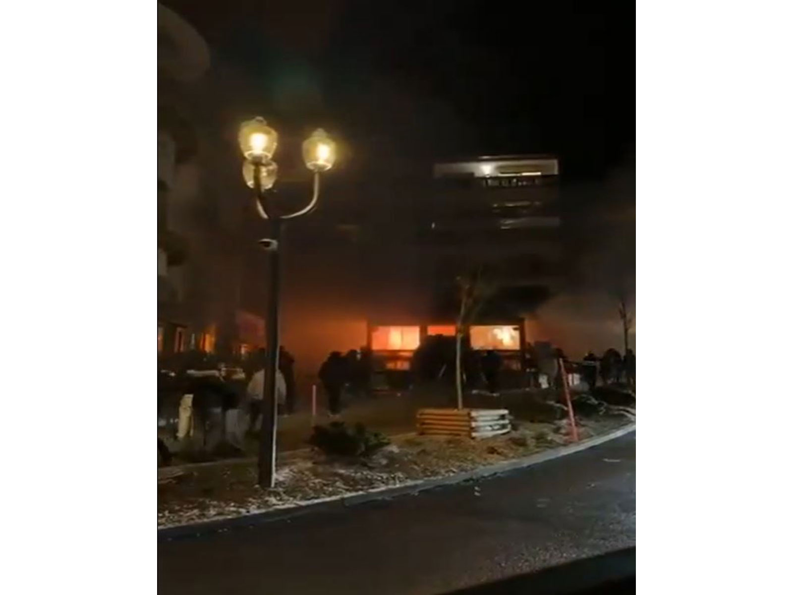 Screengrab of the site of the bar explosion in Crans-Montana, Switzerland. (Photo: As posted on X by @Tyroneking36852)