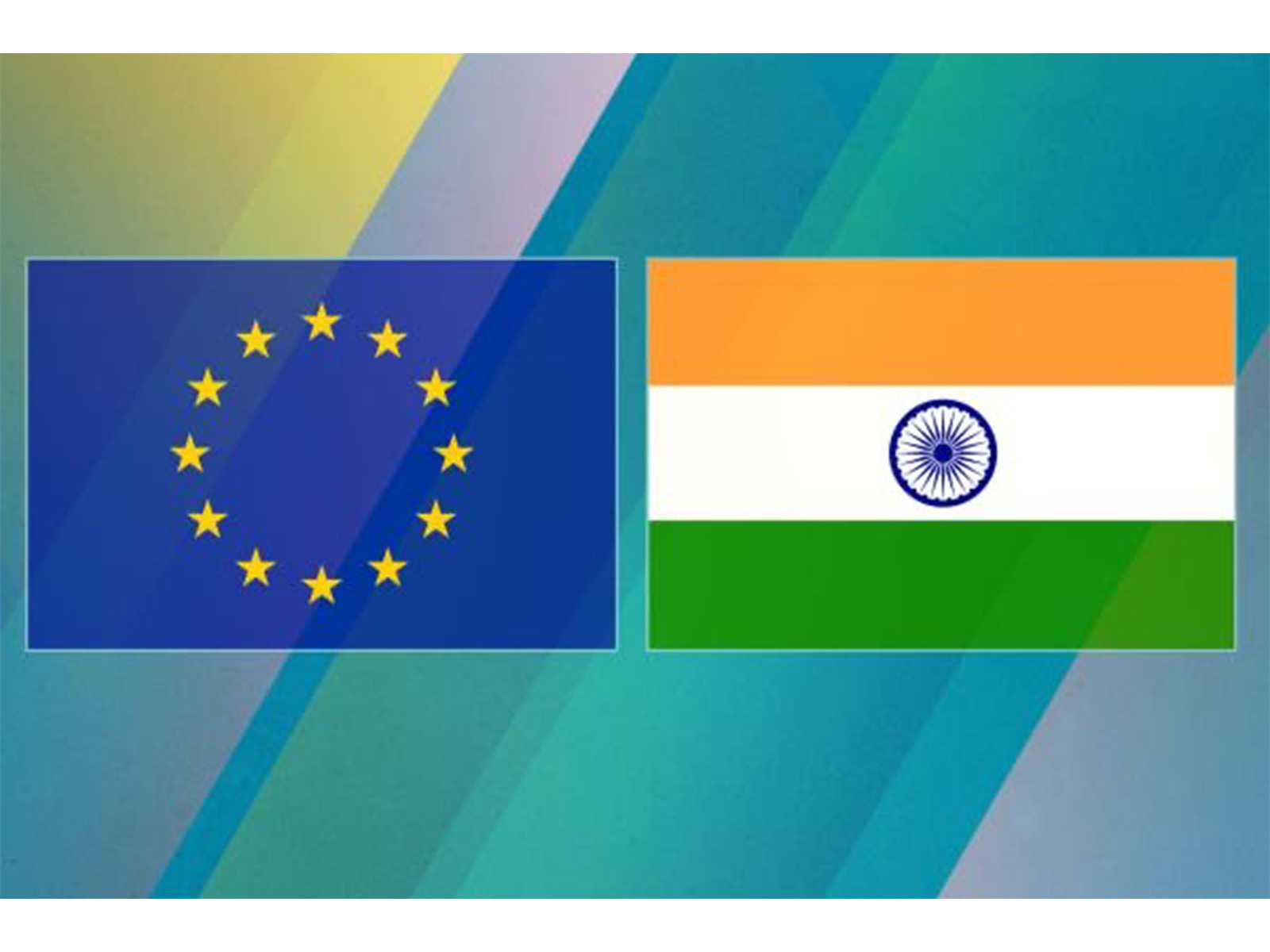 Flags of the EU and India (File Photo/ANI)