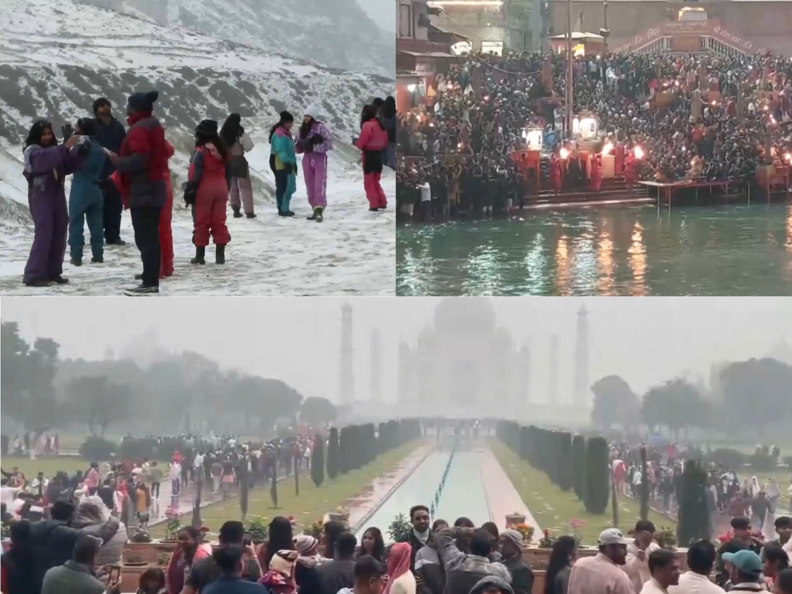 Crowds at Haridwar, Himachal and Taj Mahal (Photo/ANI)