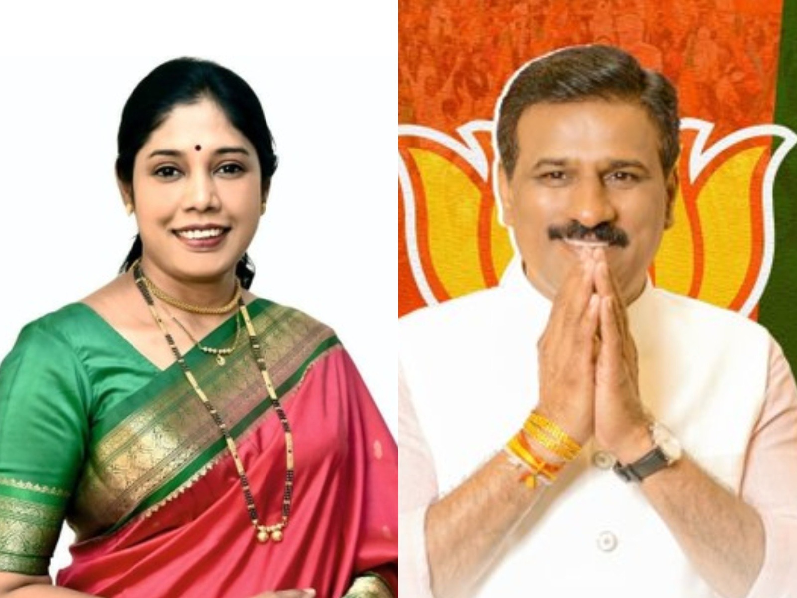 Bharatiya Janata Party (BJP) candidates Manjusha Nagpure and Shrikant Jagtap. (Photo/BJPMediaCell)