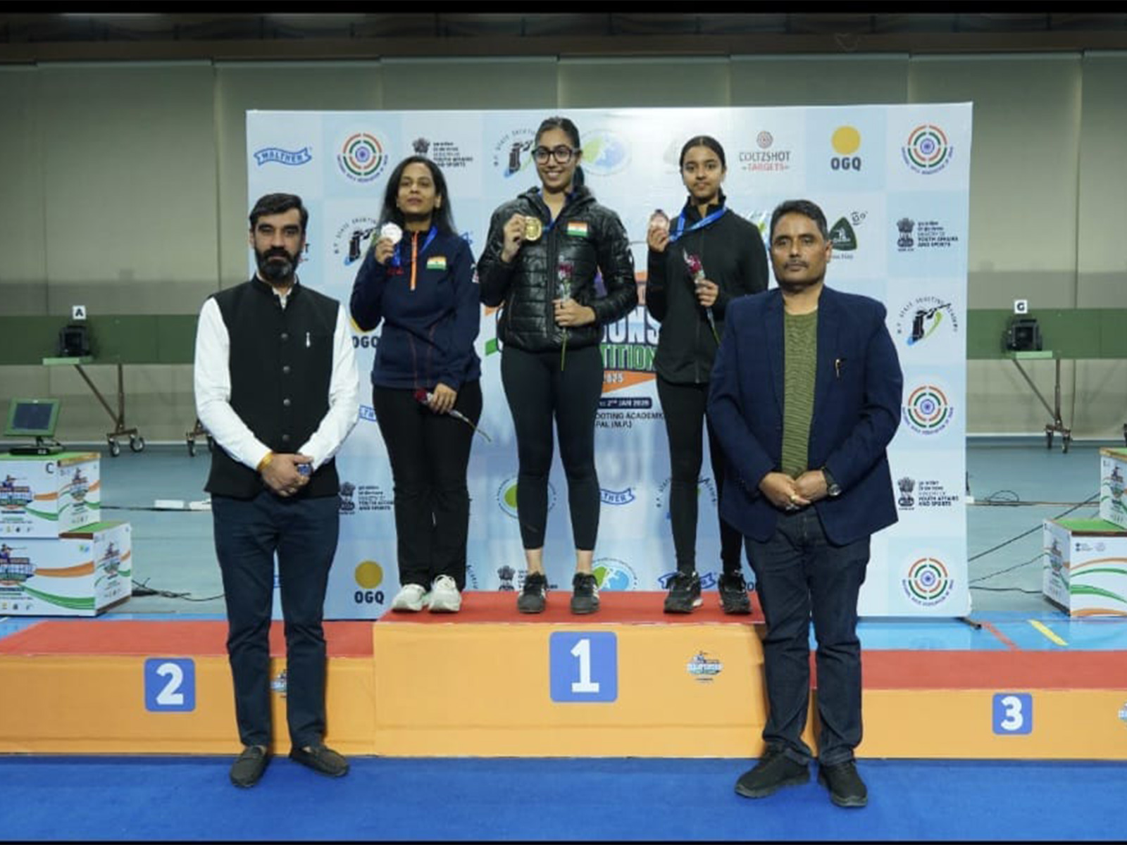 Haryana’s Ameerah Arshad (centre). (Photo: NRAI)