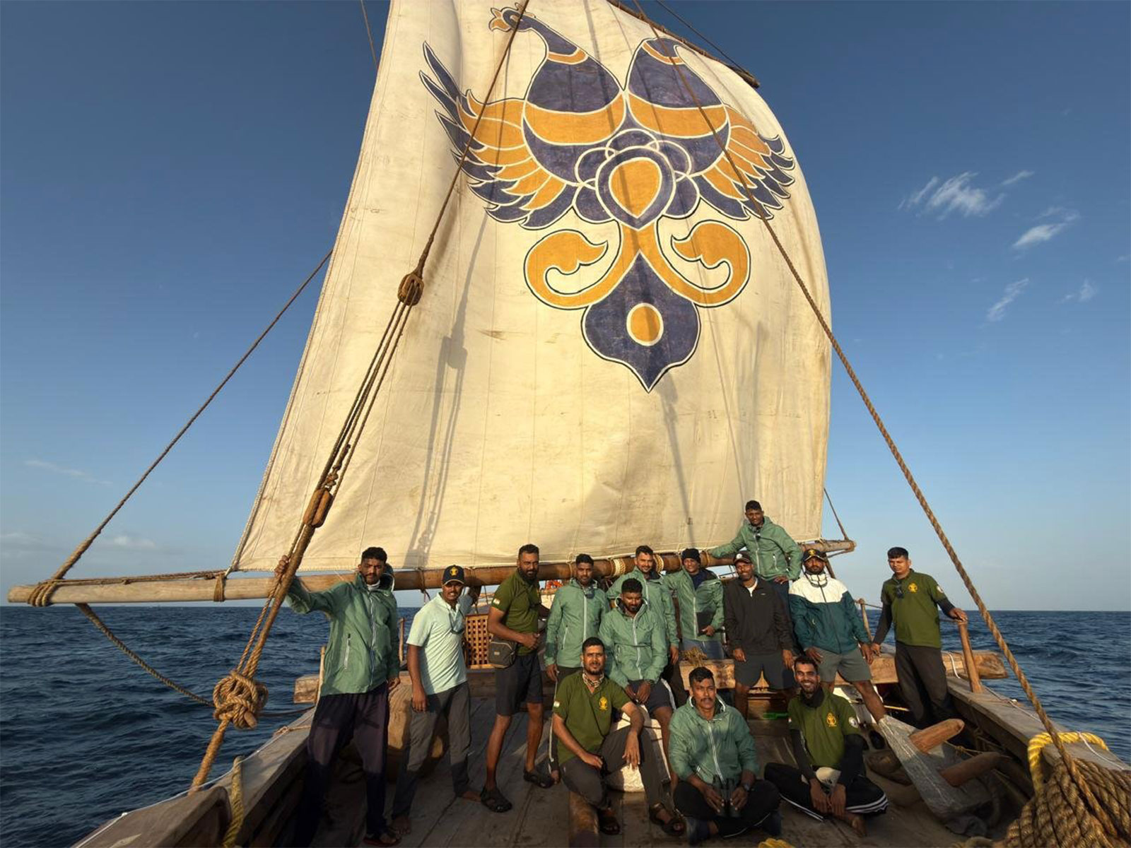 Crew onboard the INSV Kaundinya (Photo/@narendramodi)