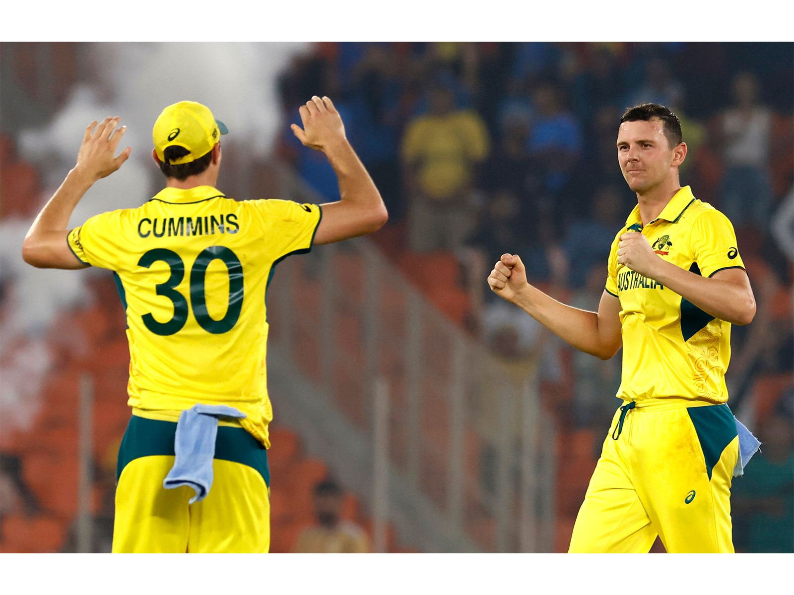 Pat Cummins and Josh Hazlewood (Photo: ANI)