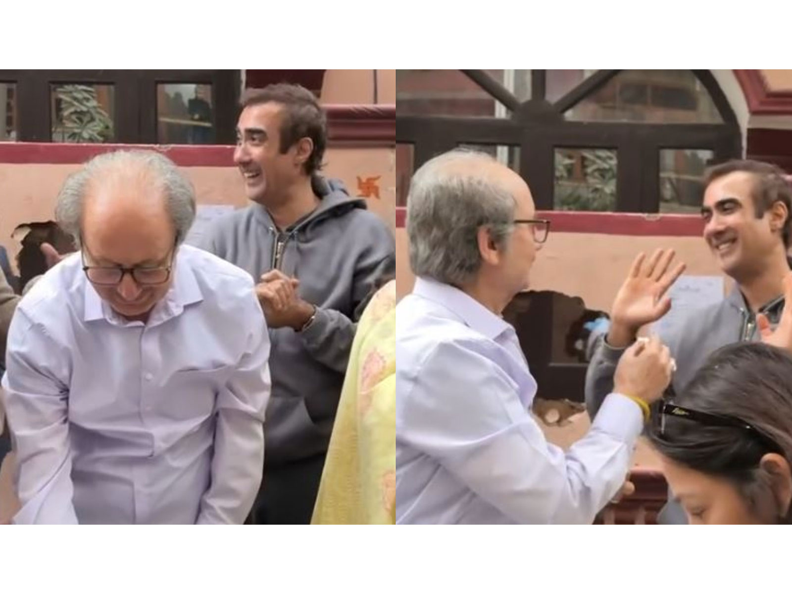 Anupam Kher, Ranvir Shorey on 'Khosla Ka Ghosla 2' sets (Photo/Instagram@anupampkher)
