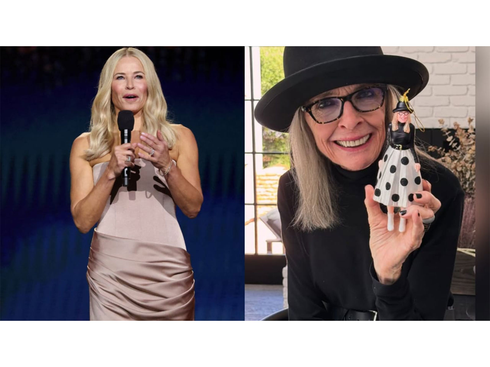 Chelsea Handler(L) late actor Diane Keaton (R) (Photo/ Reuters/instagram/@diane_keaton)