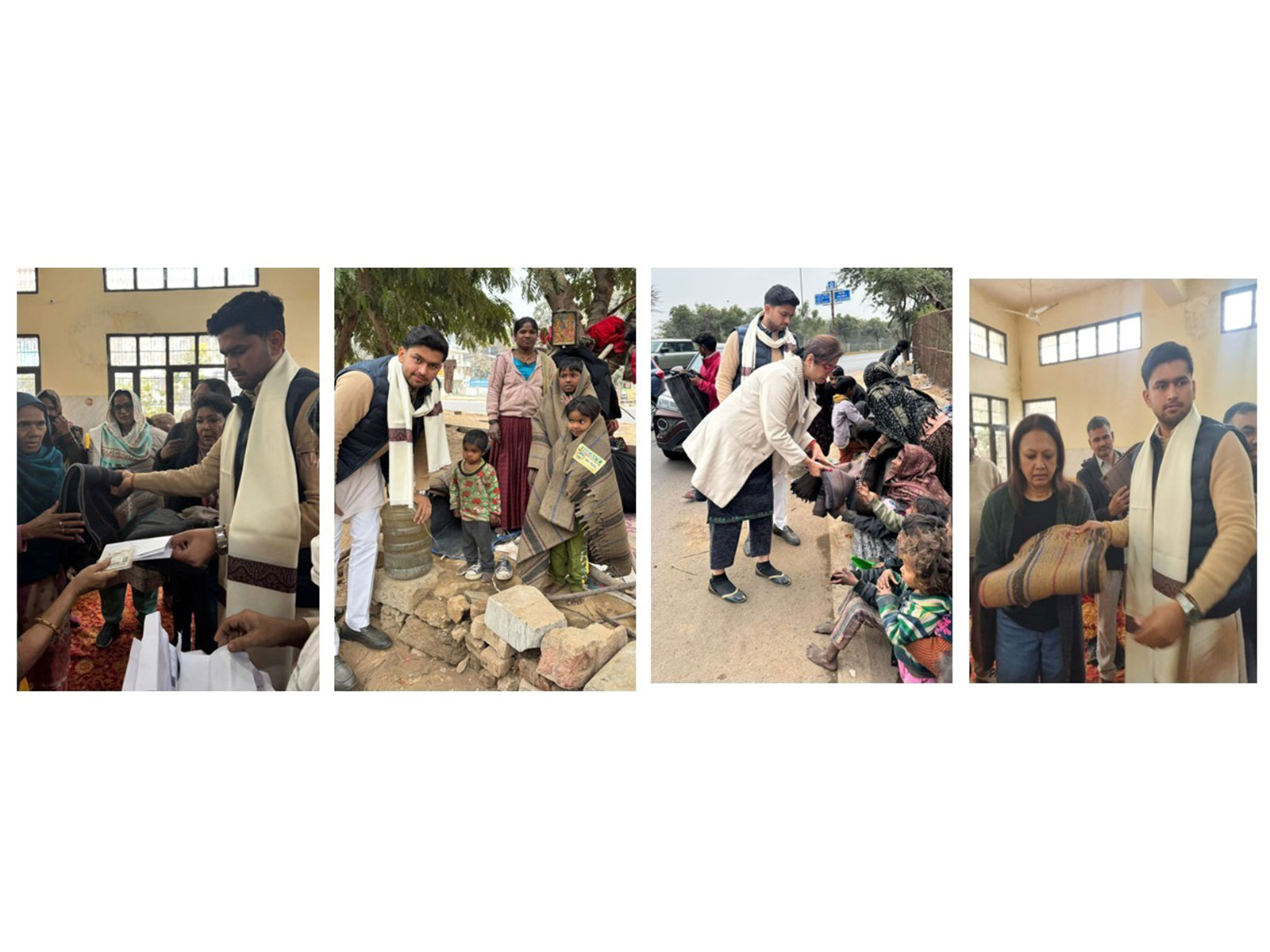 Blanket distribution by Councillor Kunal Yadav and Nanhi Veena Foundation