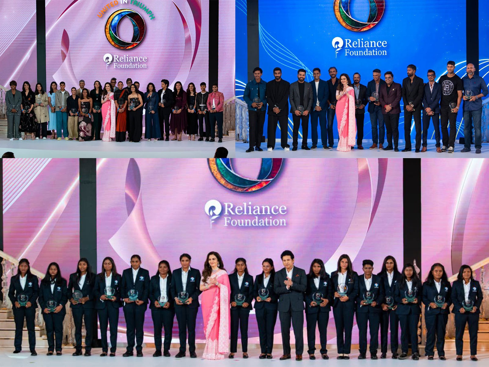 Indian cricket teams at 'United in Triumph’ (Photo: Reliance Foundation )