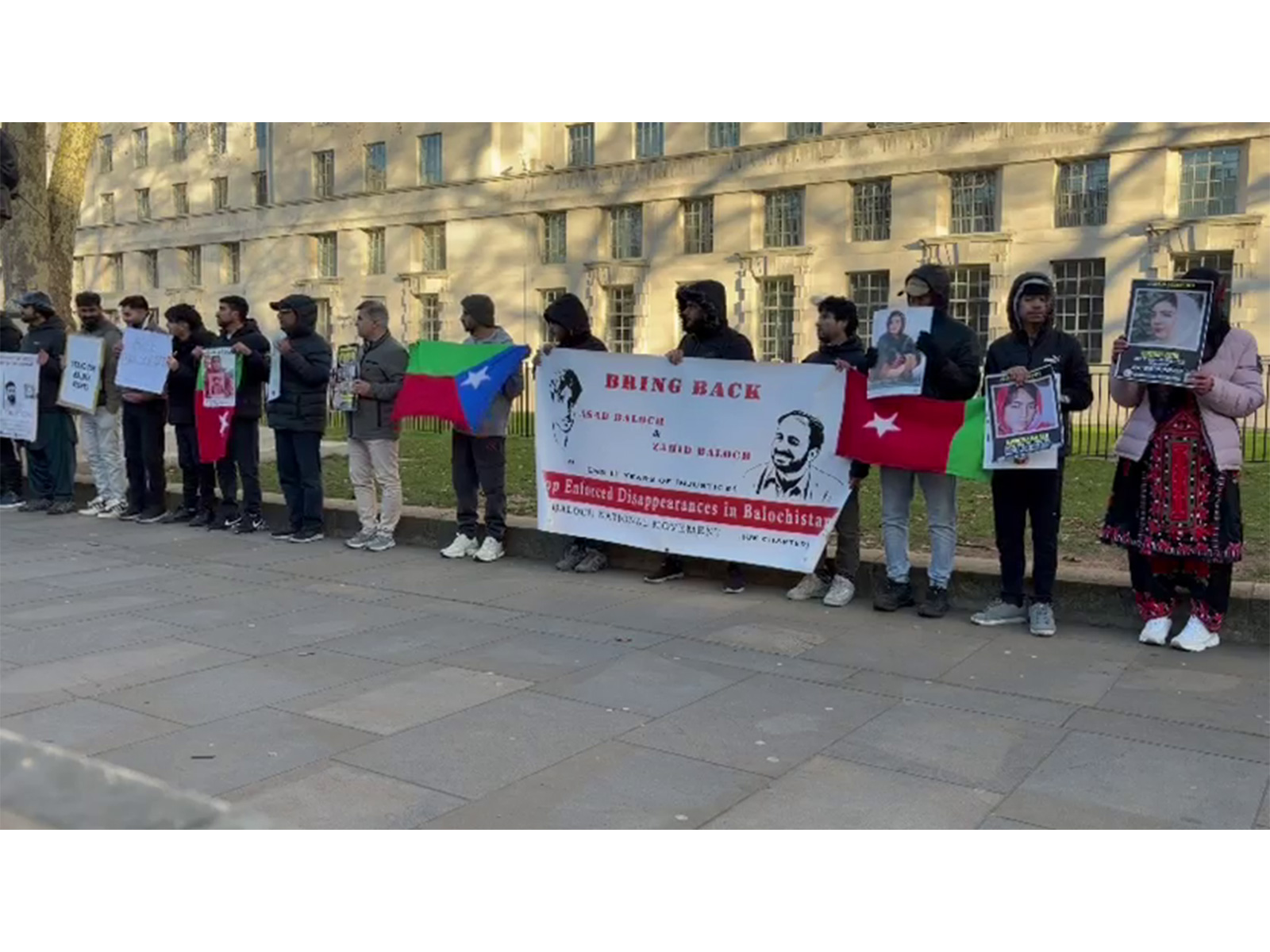 BNM protests in London over alleged enforced disappearances of Baloch women by Pakistan army (Photo/ANI)
