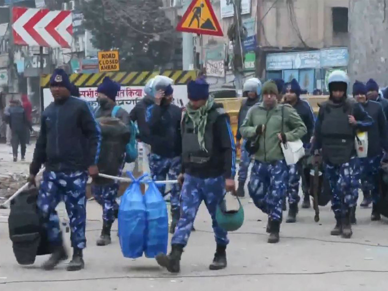Rapid Action Force deployed near Faiz-e-Elahi Masjid after MCD demolition drive (Photo/ANI)