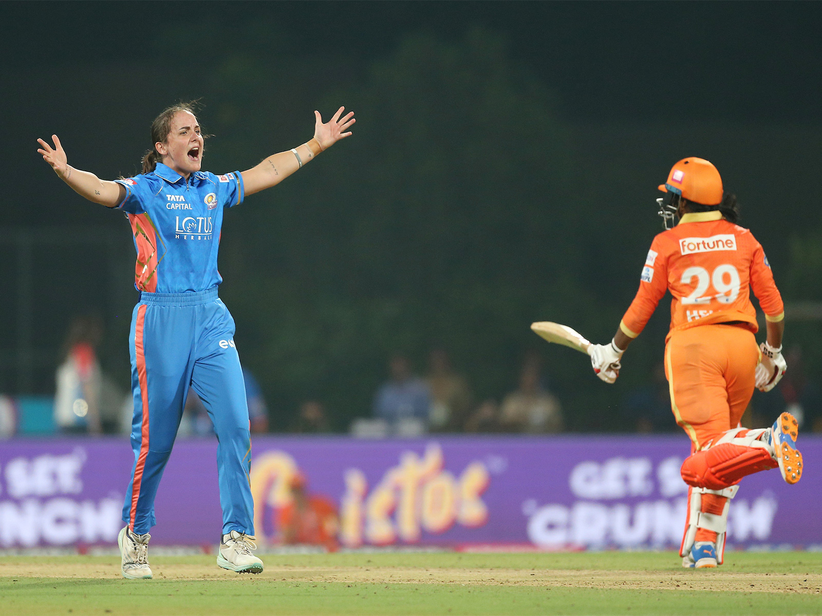 Mumbai Indians Amelia Kerr celebrating a wicket (Photo: ANI)
