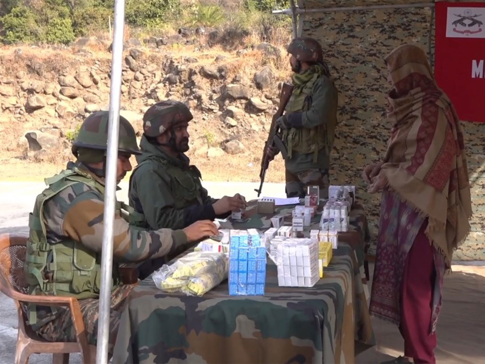 Indian Army's Romeo Force's Medical Camp at Salani village, Poonch, J&K (Photo/ANI)