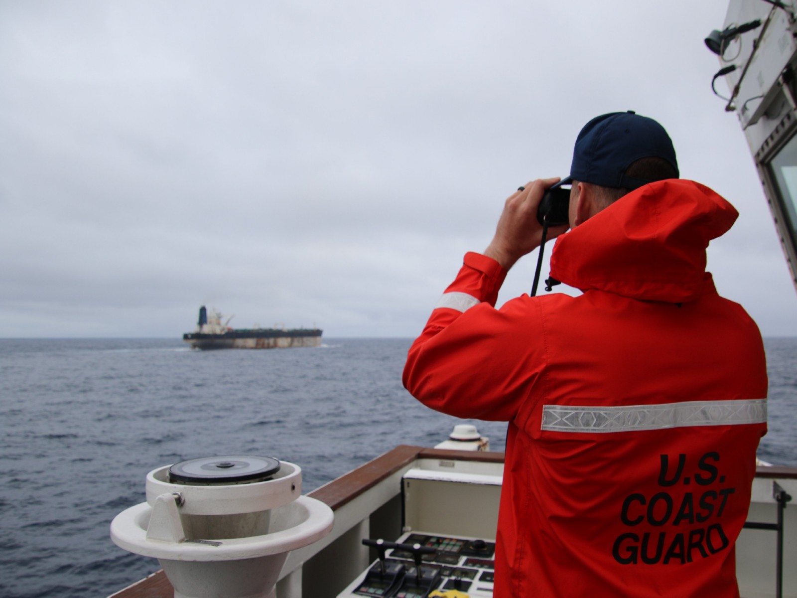 US Coast Guard overseeing the seized tanker (Photo/X@US_EUCOM)