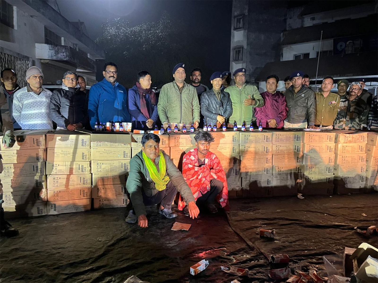 Contraband Codeine seized at Churaibari, Tripura (Photo/ANI)