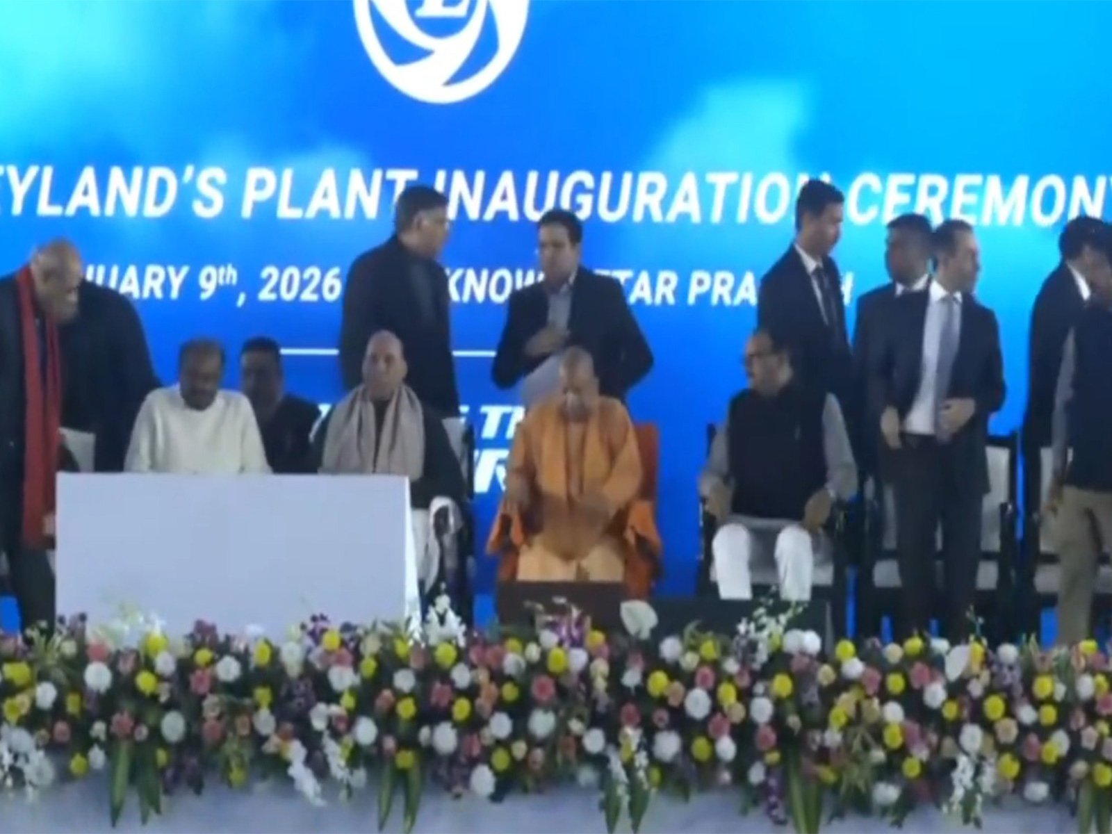 Defence Minister Rajnath Singh, UP CM Yogi Adityanath inaugurate Ashok Leyland’s EV plant in Lucknow (Image: X/Yogi Adityanath)