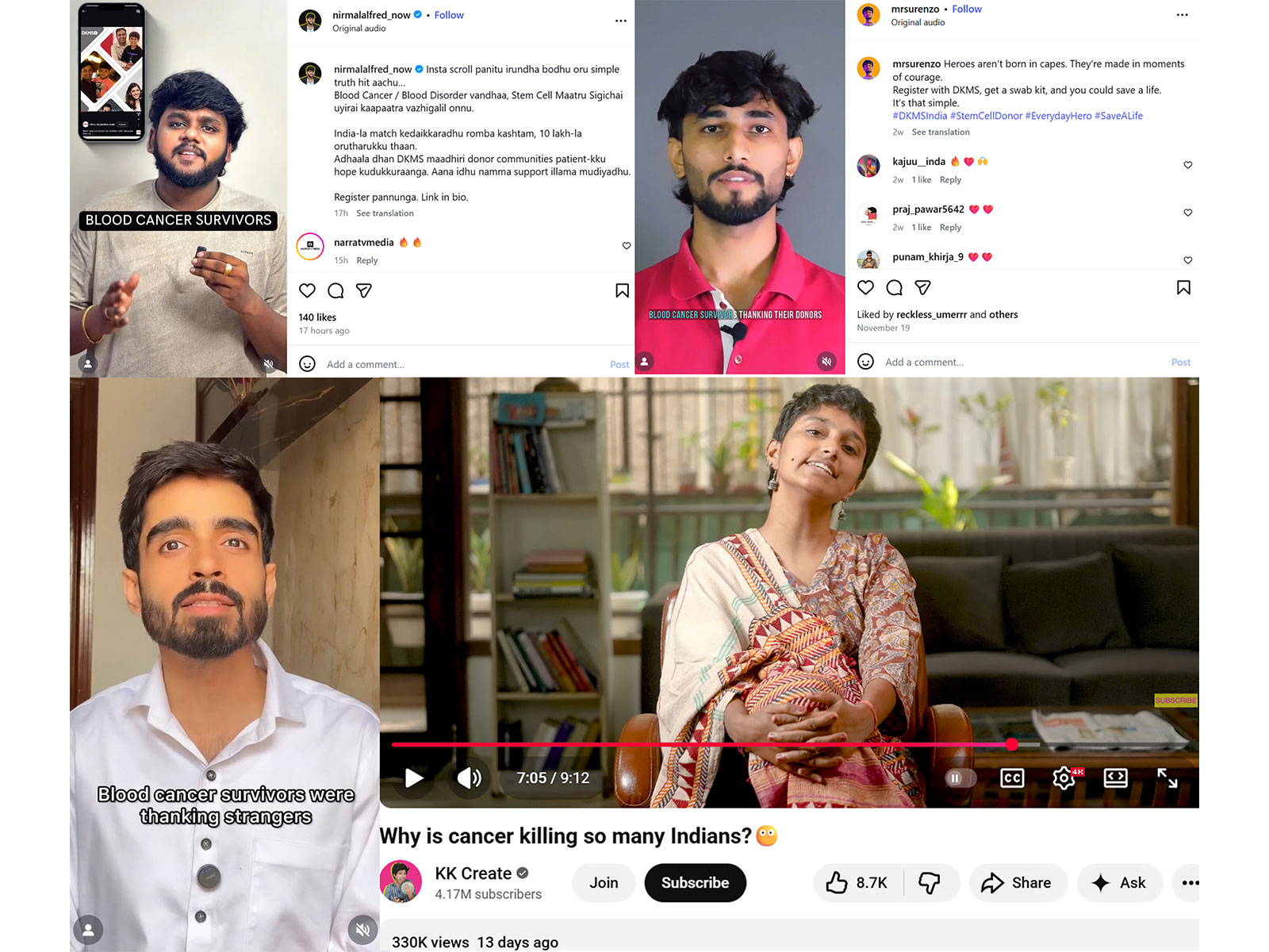 Visuals showcasing survivor-led You&Me social media posts and creator participation driving the nationwide digital movement