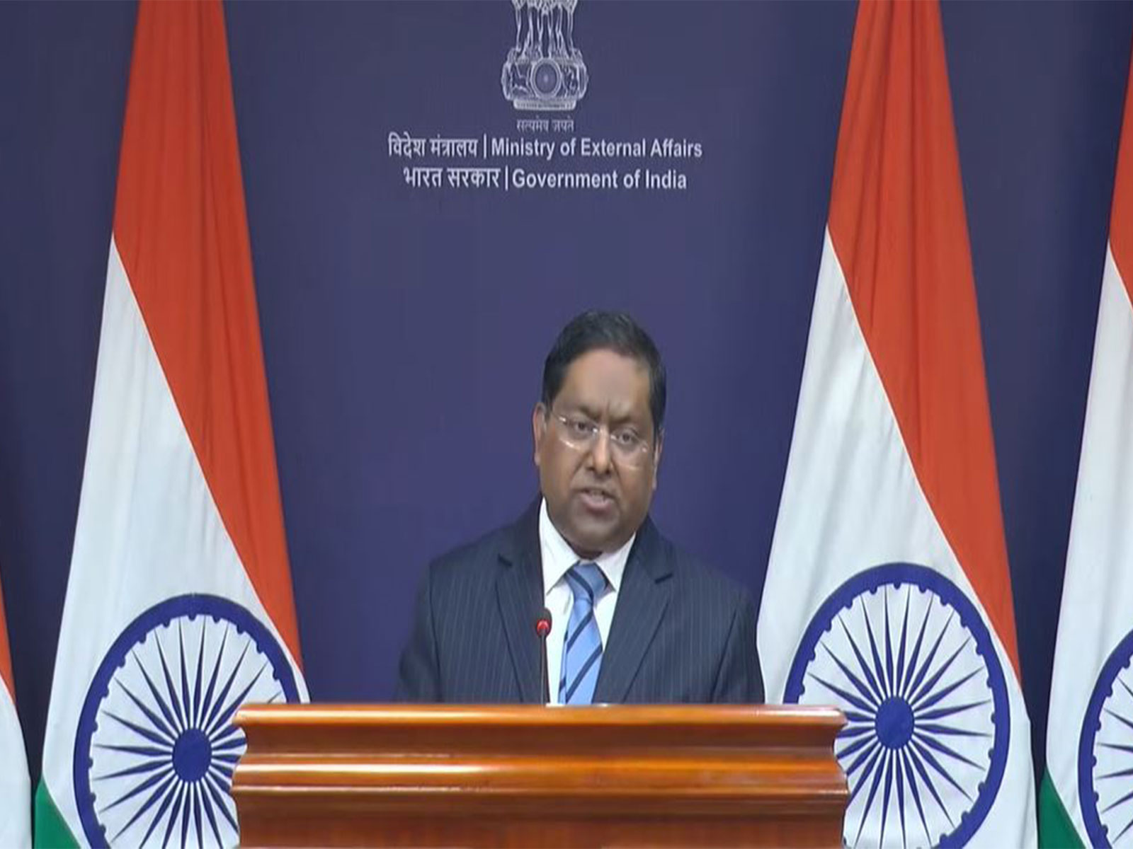 Spokesperson of the Ministry of External Affairs (MEA), Randhir Jaiswal (Photo/MEAYoutube)