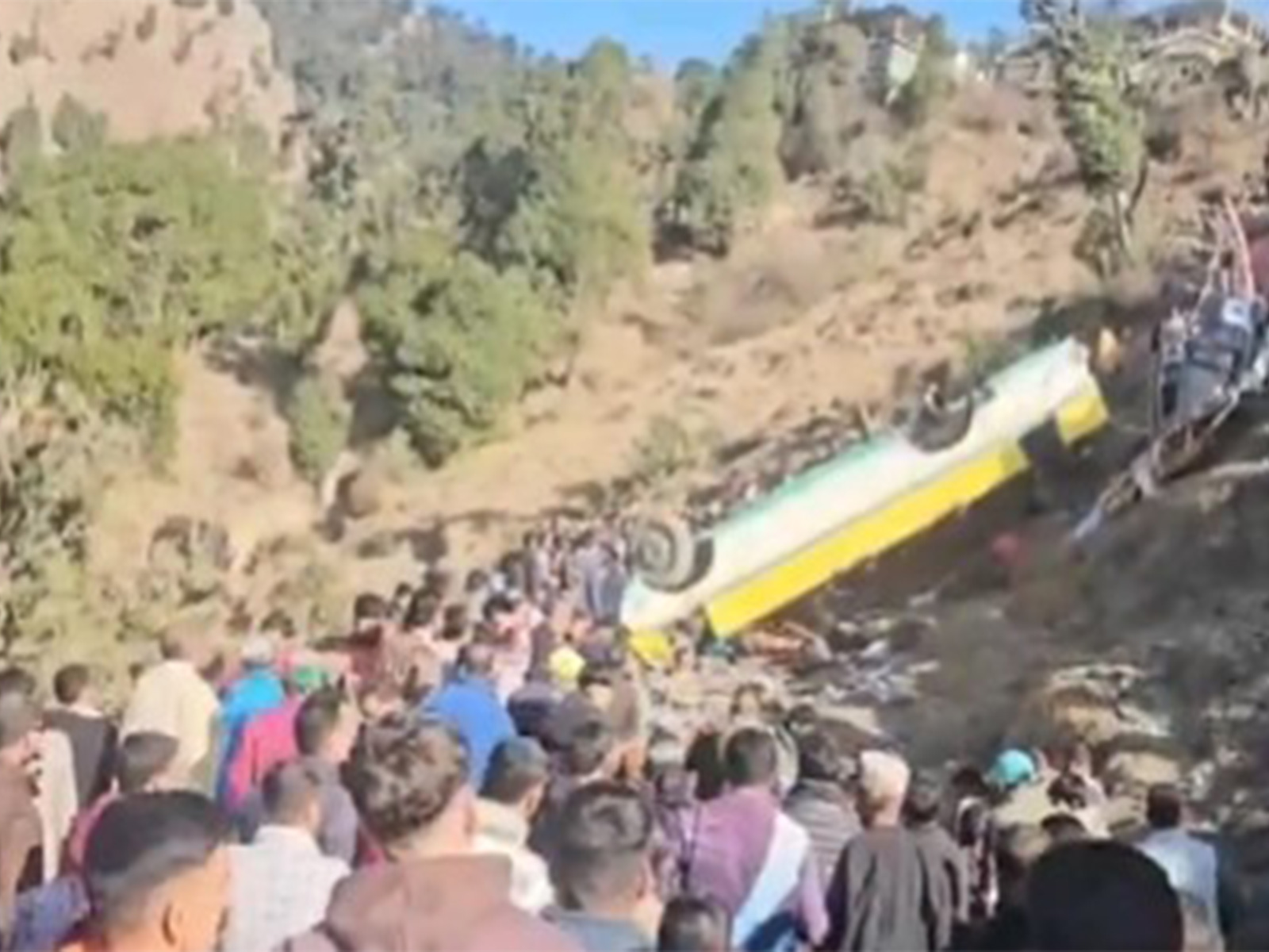 Private bus fell in gorge in Himachal Pradesh (Photo/ANI)