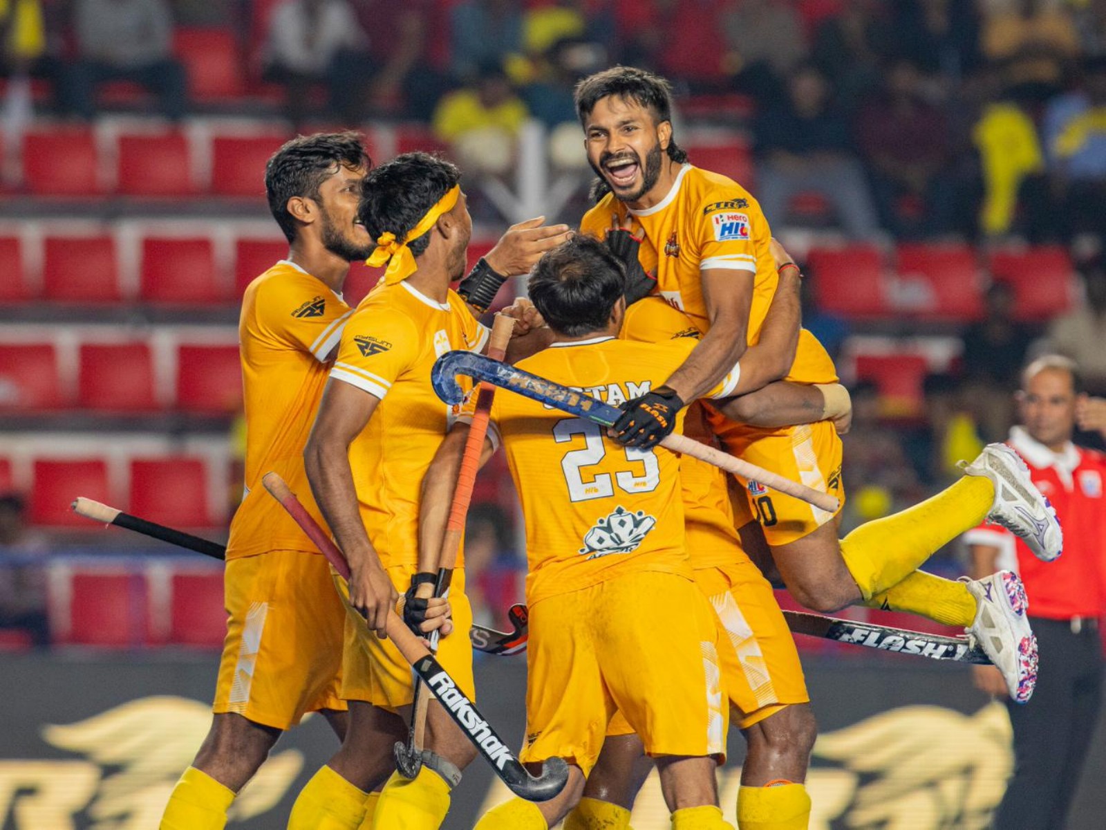 Tamil Nadu Dragons celebrating (Photo/Hockey India) 