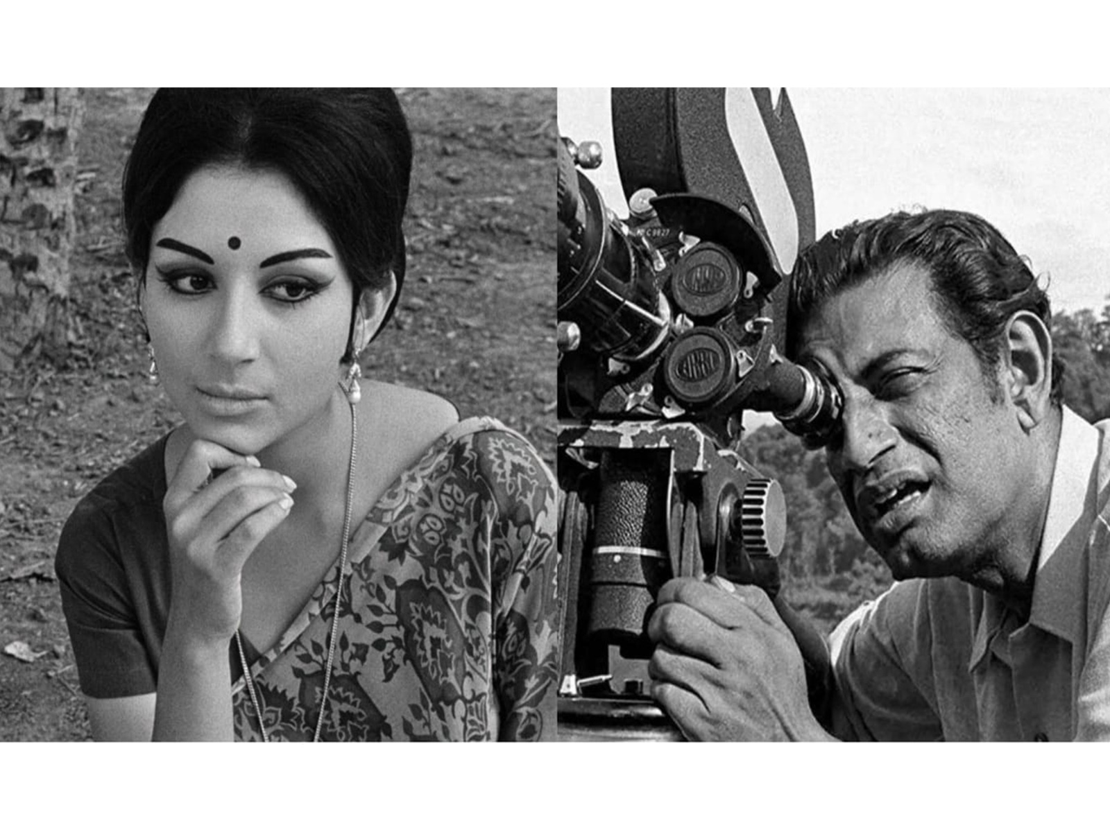 Young Sharmila Tagore (L) Satyajit Ray (R) (Photo:The Film Heritage and X/@cpimspeak)