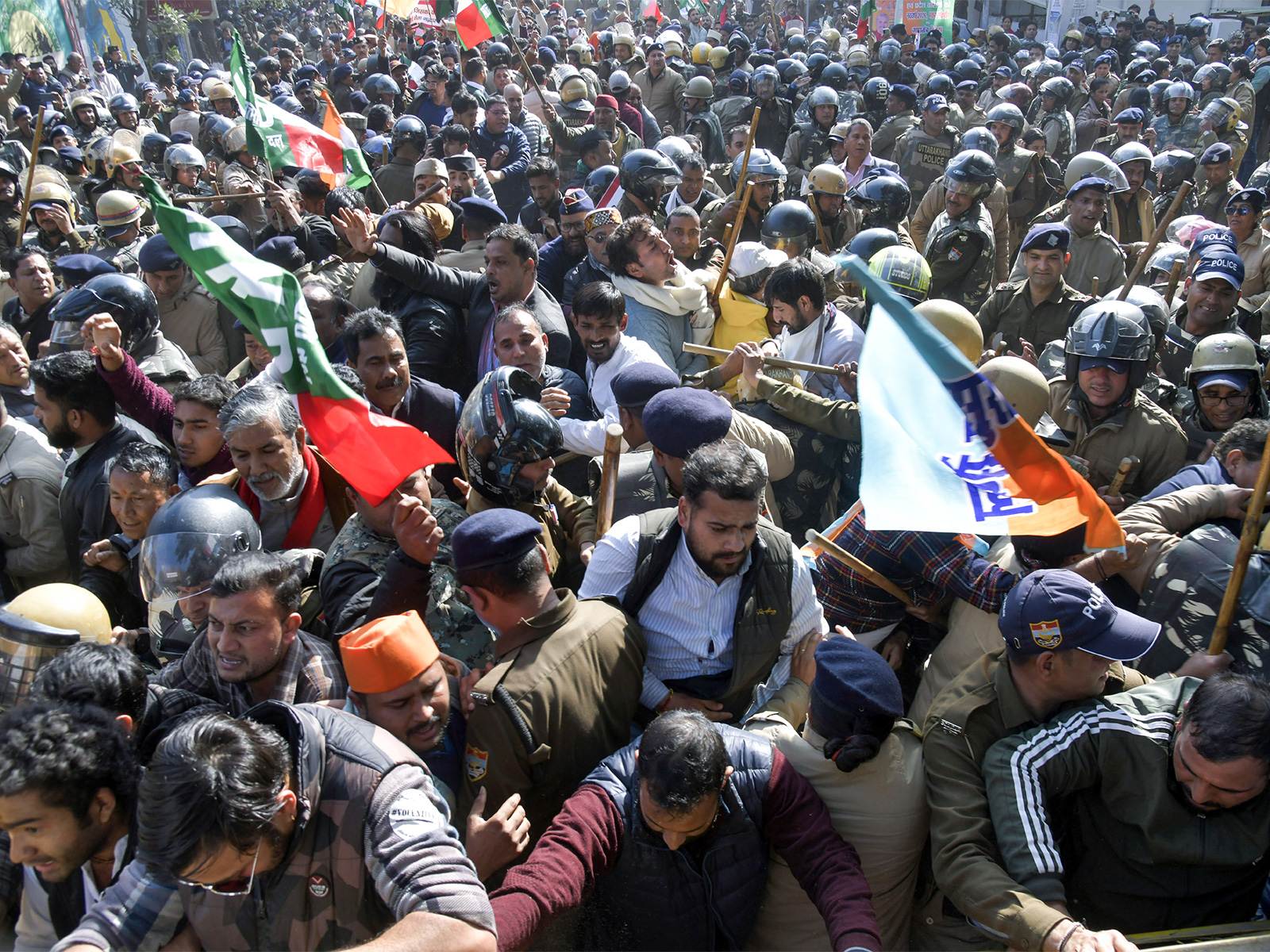 Earlier visual of a protest in Dehradun over Ankita Bhandari Murder case (Photo/ANI)