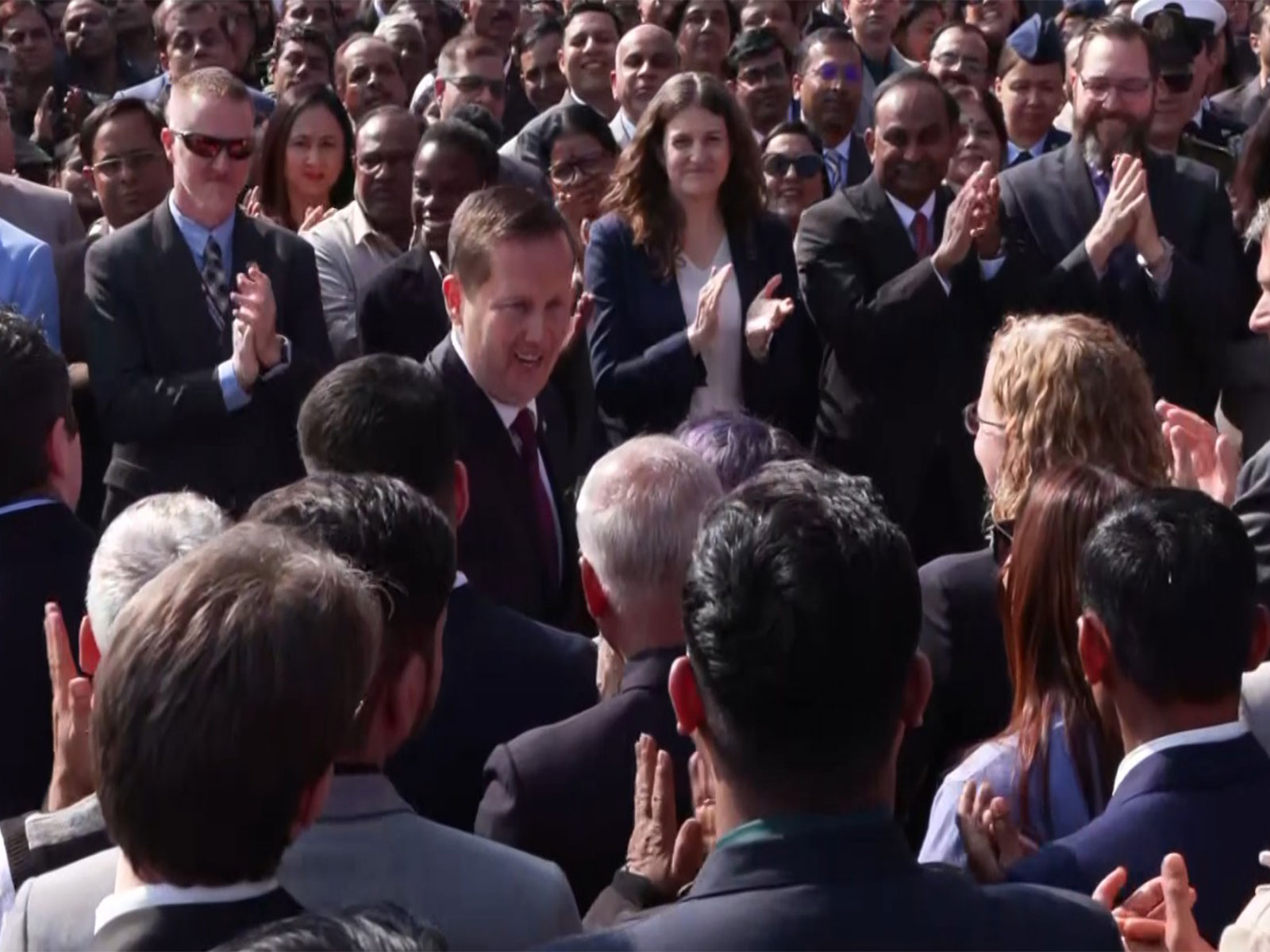 Gor walking up the podium to take the oath (Photo/ANI)