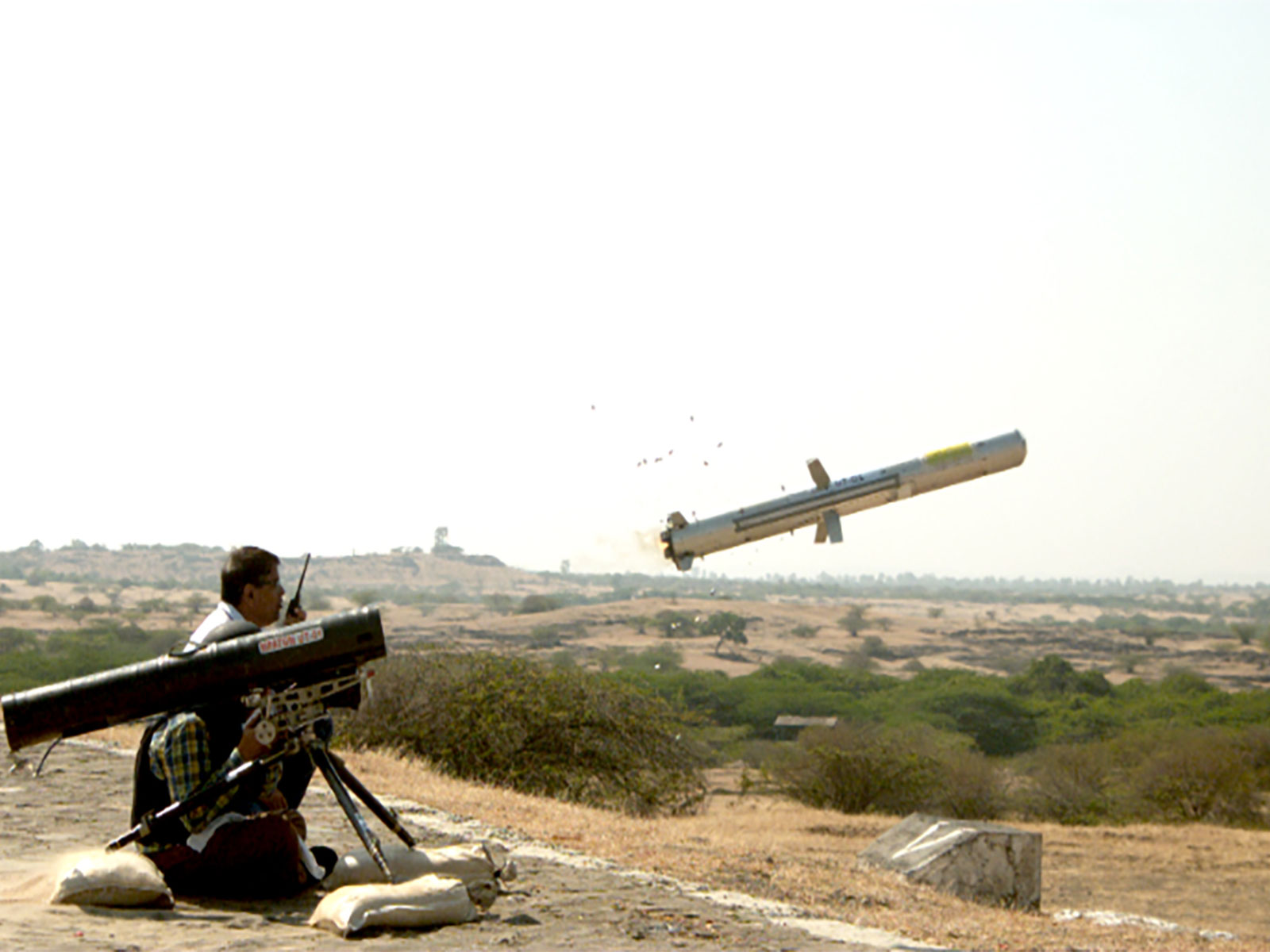 DRDO successfully flight-tests Man Portable Anti-Tank Guided Missile with top attack capability against a moving target (Photo: PIB/DefenceMinistry)