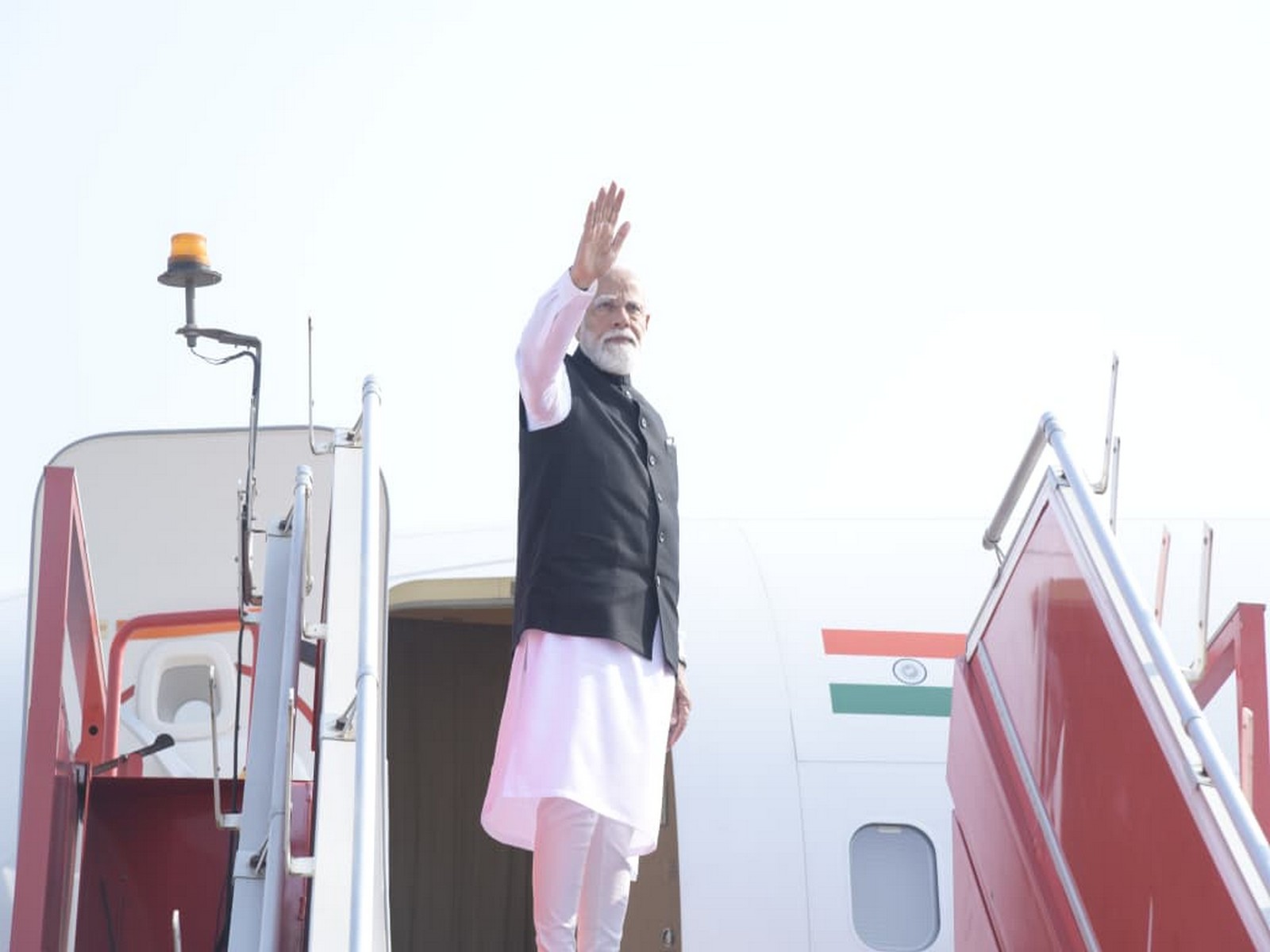 PM Narendra Modi at Ahmedabad airport on Monday. (Photo/Gujarat CMO)