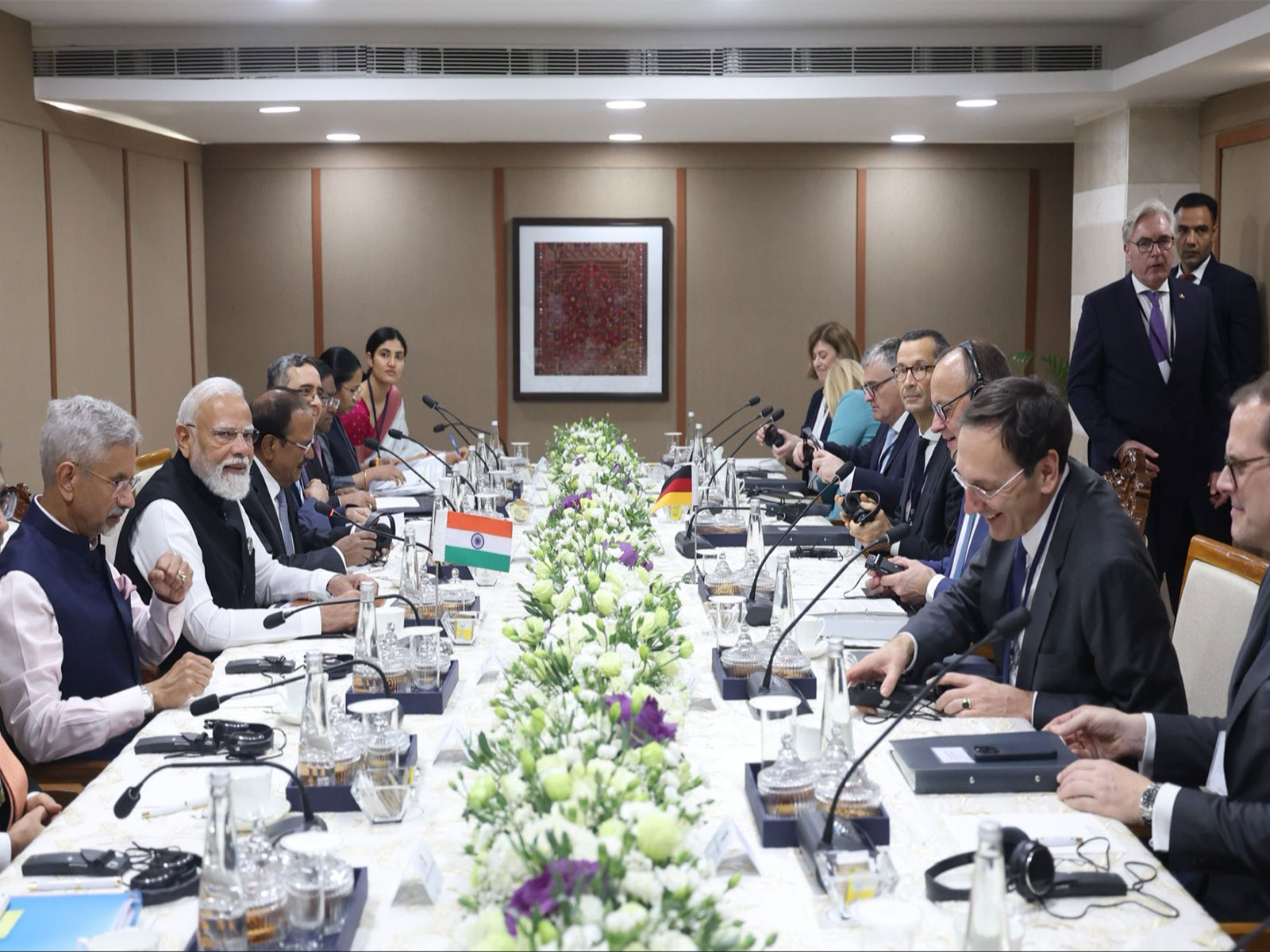 Prime Minister Narendra Modi and German Chancellor Friedrich Merz during delegation-level talks in Gandhinagar, Gujarat. (Photo: X/@MEAIndia) Prime Minister Narendra Modi and German Chancellor Friedrich Merz during delegation-level talks in Gandhinagar, Gujarat. (Photo: X/@MEAIndia)