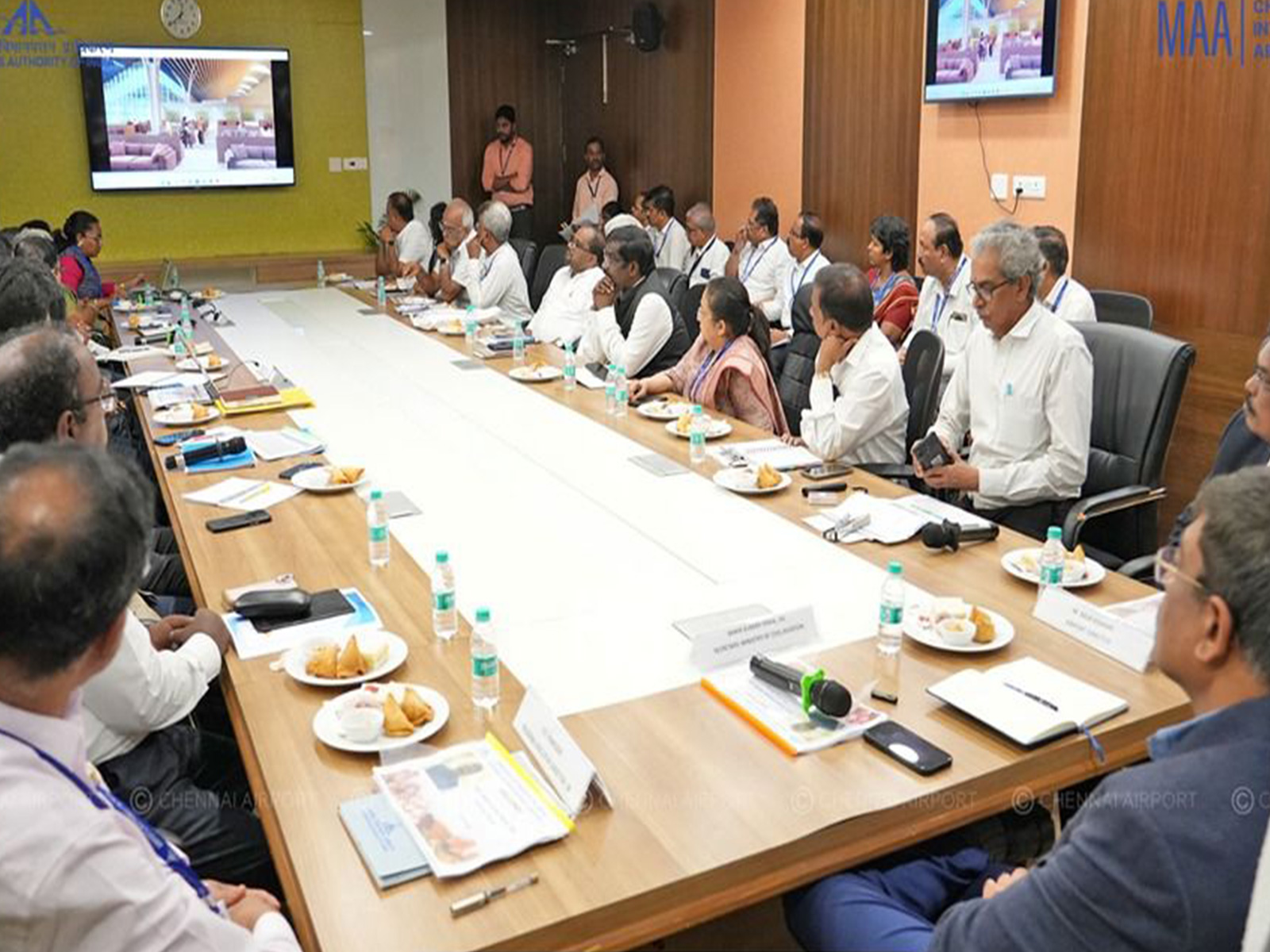 Civil Aviation Secretary Samir Kumar Sinha reviews progress of Chennai Airport’s new terminal building  (Photo/MoCA)