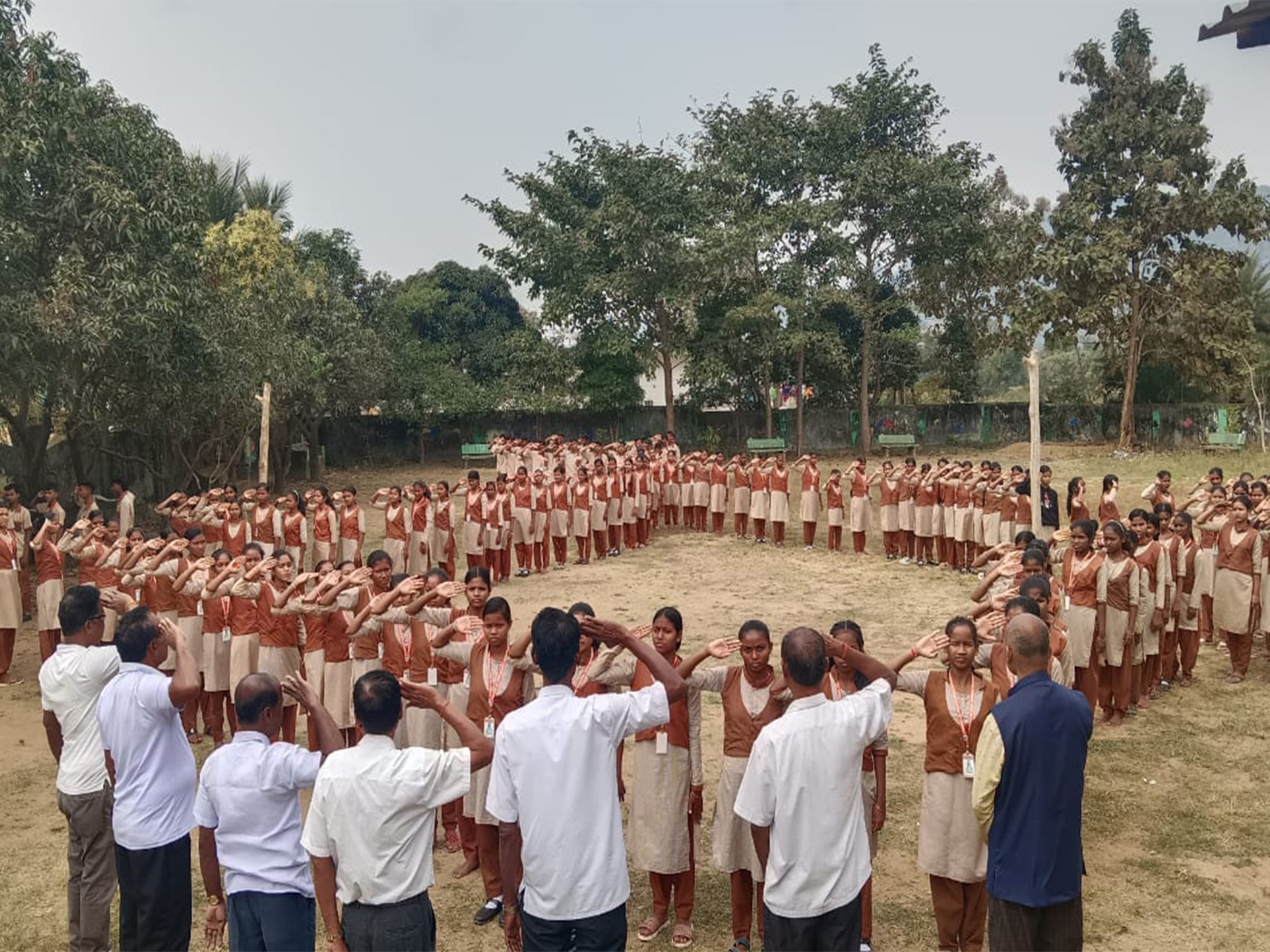 Institution joining mass rendition of National Song, Odisha (Photo/ Odisha Higher Education Department)