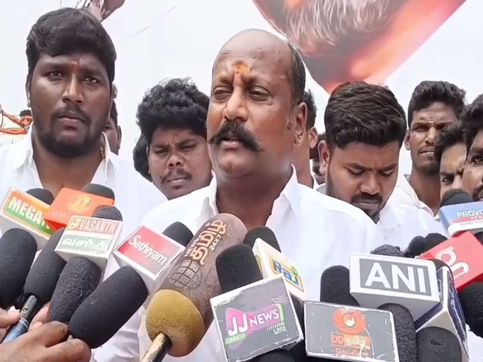 TVK Central District Secretary Thamizhian Parthiban. (Photo/ANI)