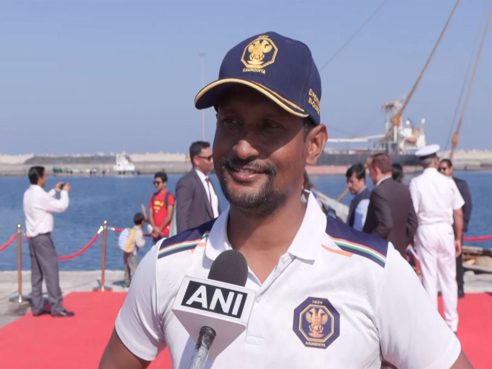 Commander Hemant Kumar, vessel architect and INSV Kaundinya crew member, speaks about the challenges of recreating and sailing the traditional stitched ship after its maiden overseas voyage to Muscat. (Photo/ANI) 