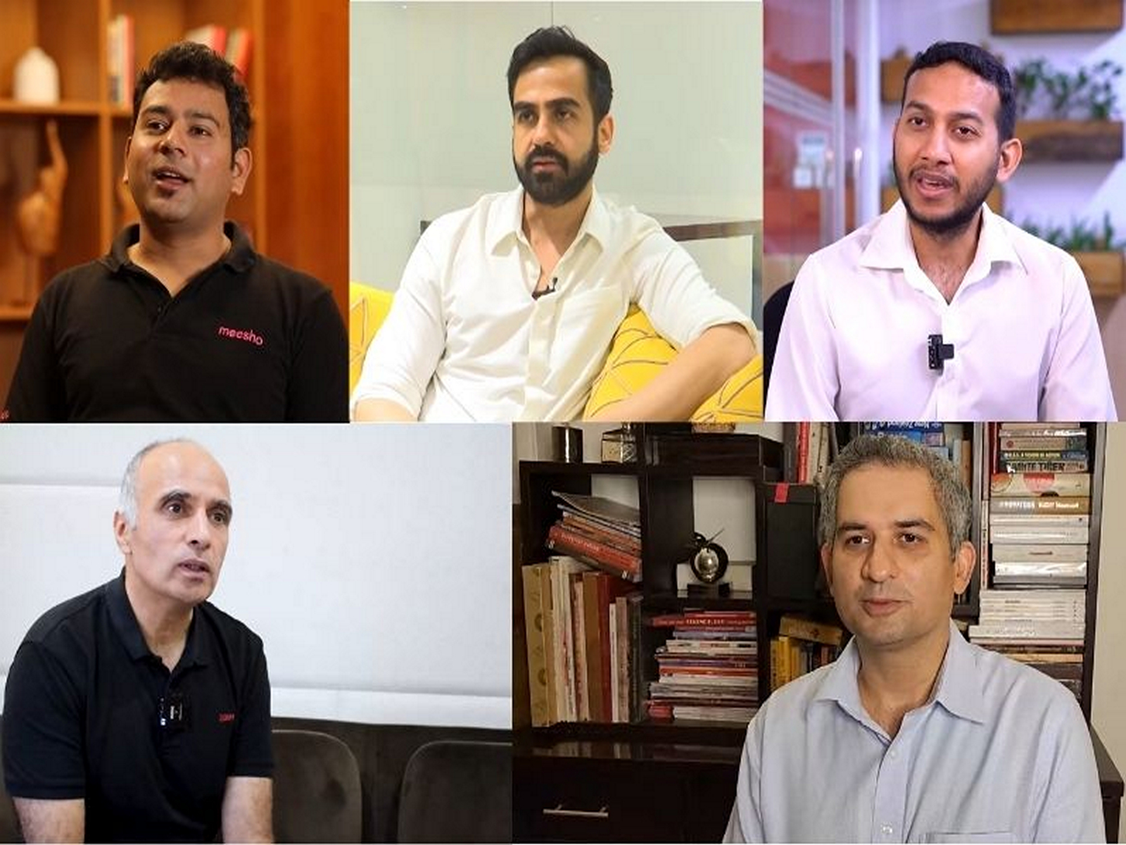 (L-R): Sanjeev Barnwal, Nikhil Kamath, Ritesh Aggarwal, Yashish Dahiya, Prashant Tandon (Photo/ANI)