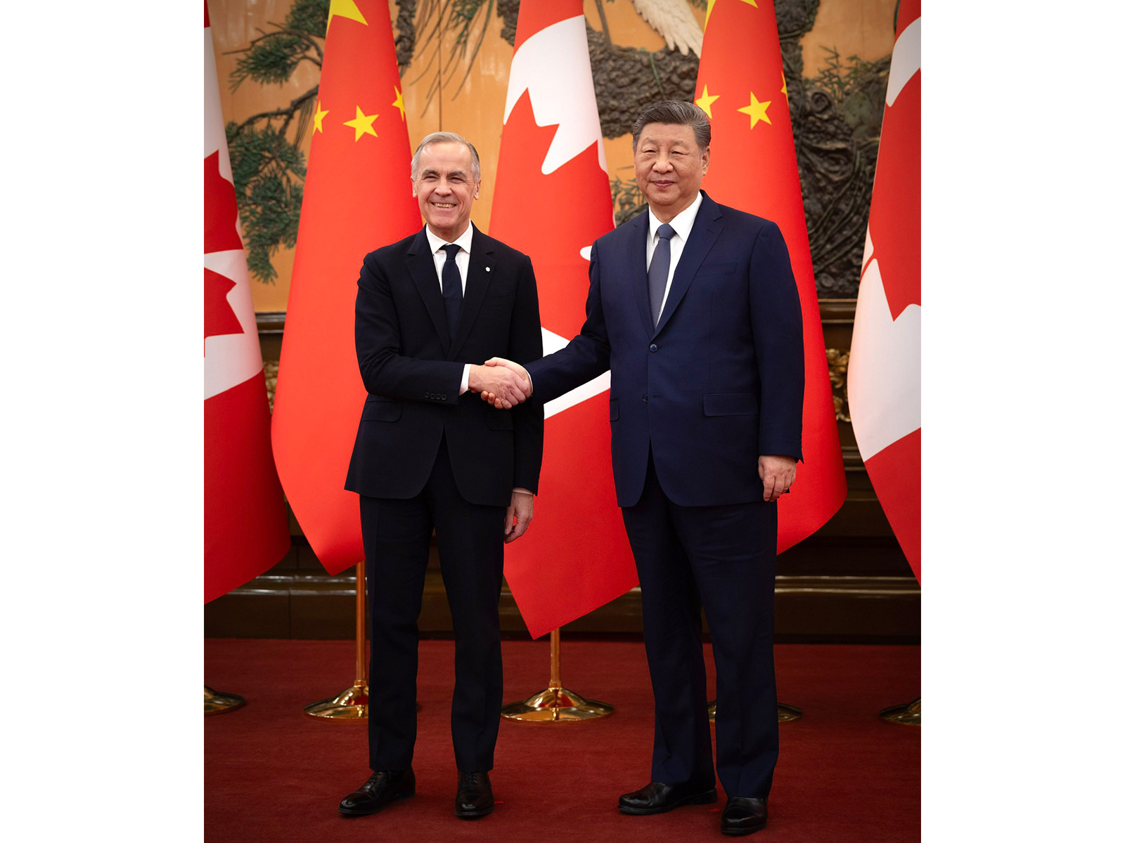 Canadian Prime Minister Mark Carney with President of China, Xi Jinping (Photo: X@MarkJCarney)