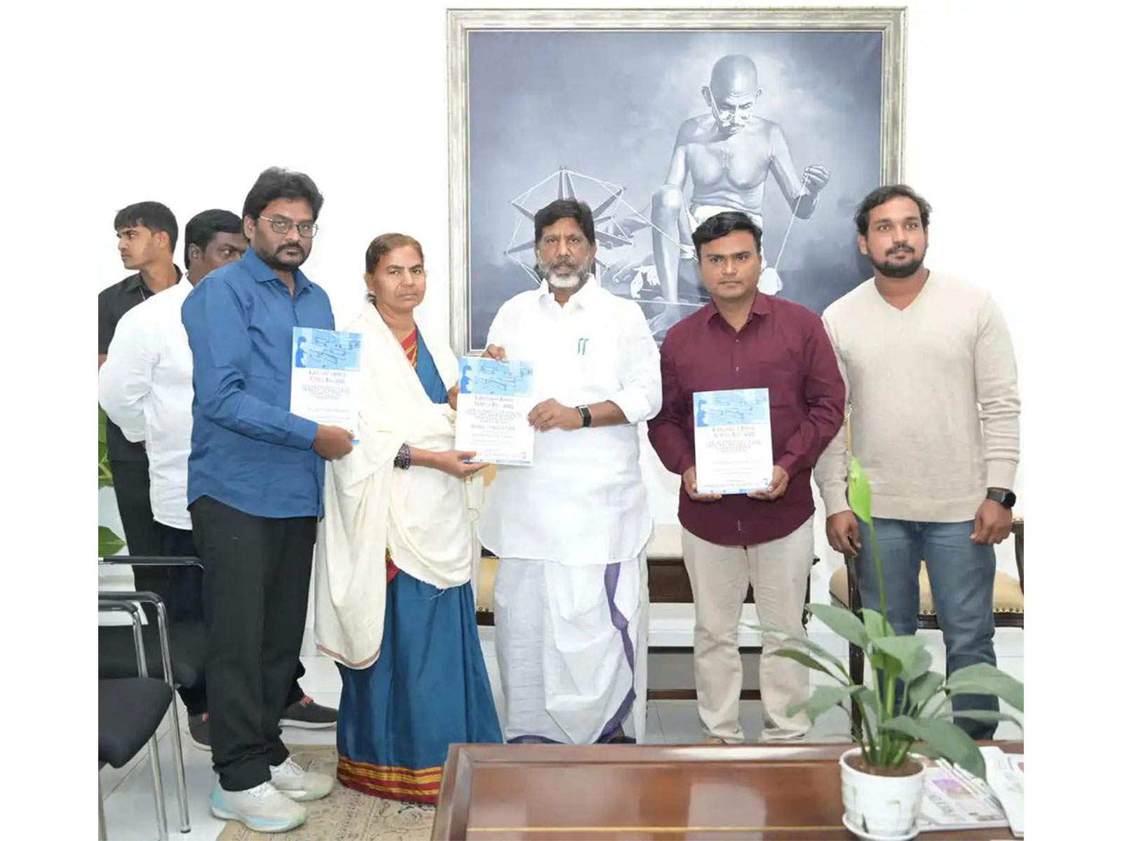 Rohith Vemula’s mother meets Telangana Deputy CM (Photo/ANI)