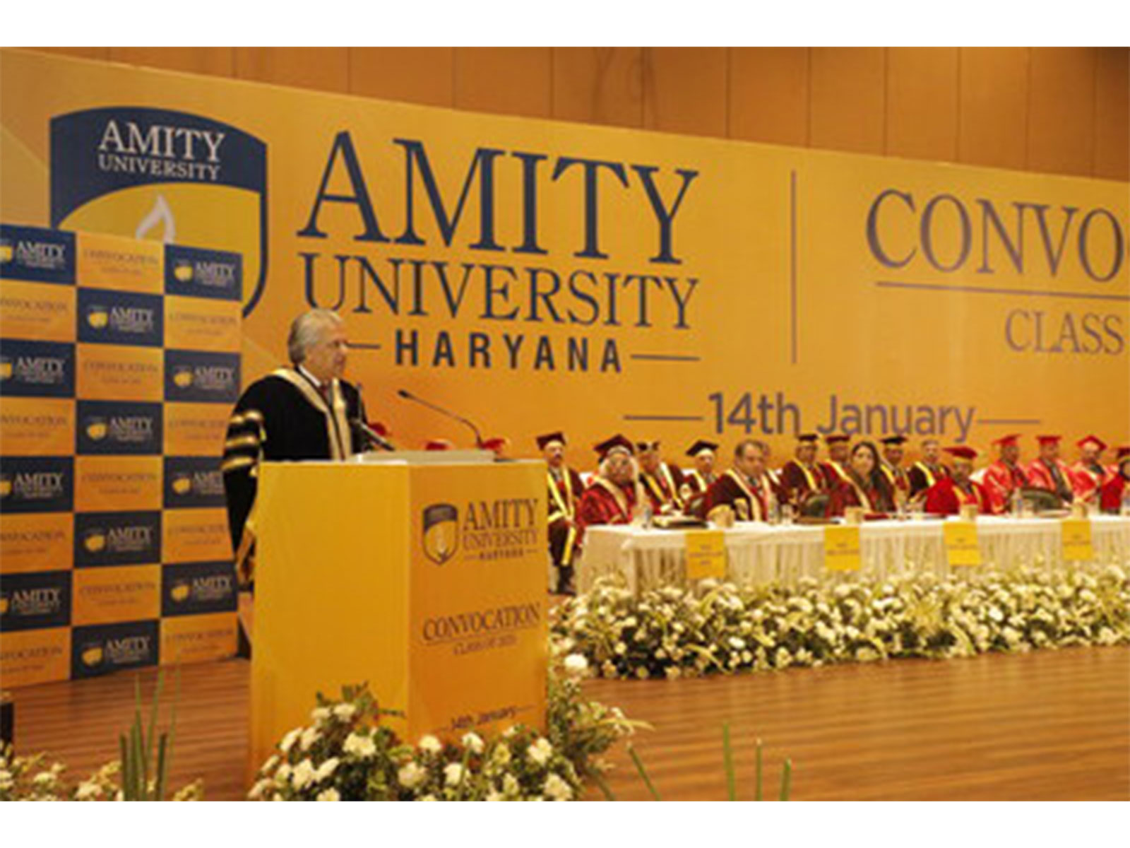 Dr. Aseem Chauhan, Chancellor, Amity University Haryana, addressing the audience at the Convocation