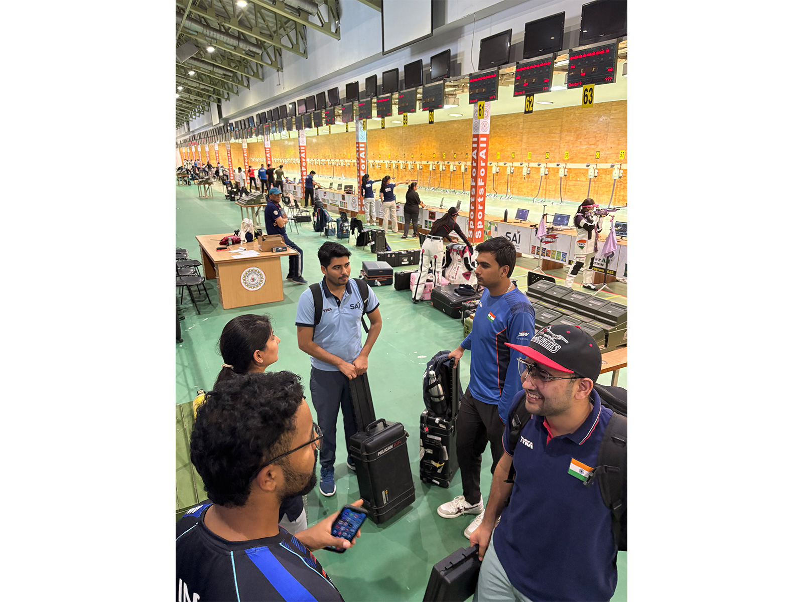 Shooters training ahead of National Selection Trials in Dr. Karni Singh Shooting Range (Image: NRAI)