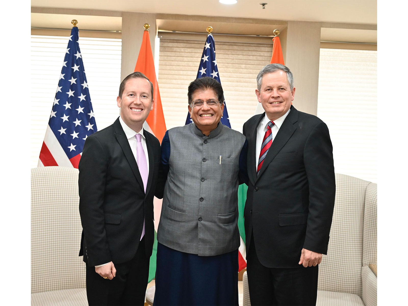 Commerce Minister Piyush Goyal met US Senator Steve Daines and the US Ambassador to India Sergio Gor (Image: X/Piyush Goyal)