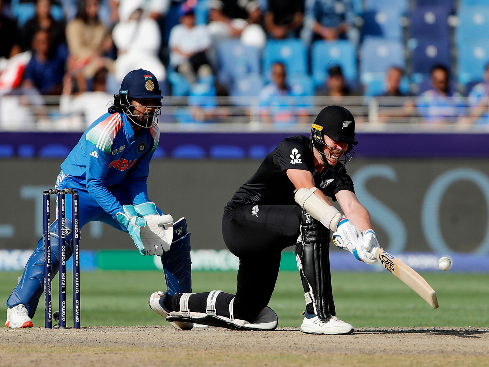 New Zealand's Michael Bracewell in action while batting (Photo: ANI)