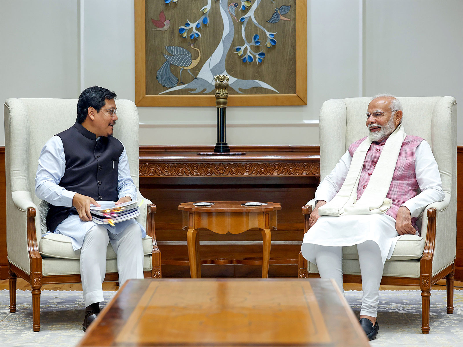 Meghalaya CM Conrad K Sangma with PM Narendra Modi (Photo/ANI)