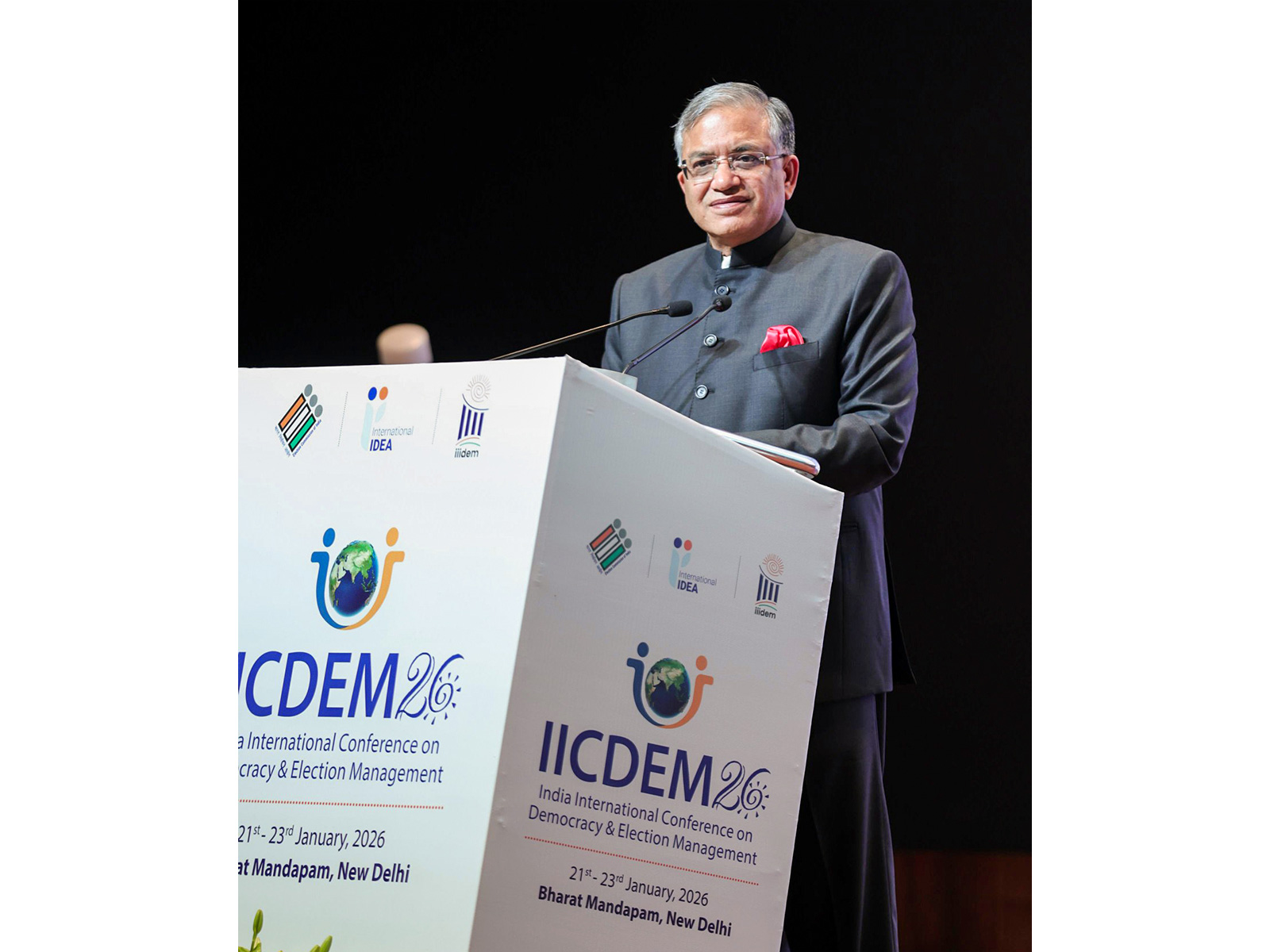 CEC Gyanesh Kumar addresses during inaugural programme of IICDEM 2026. (Photo/ANI)