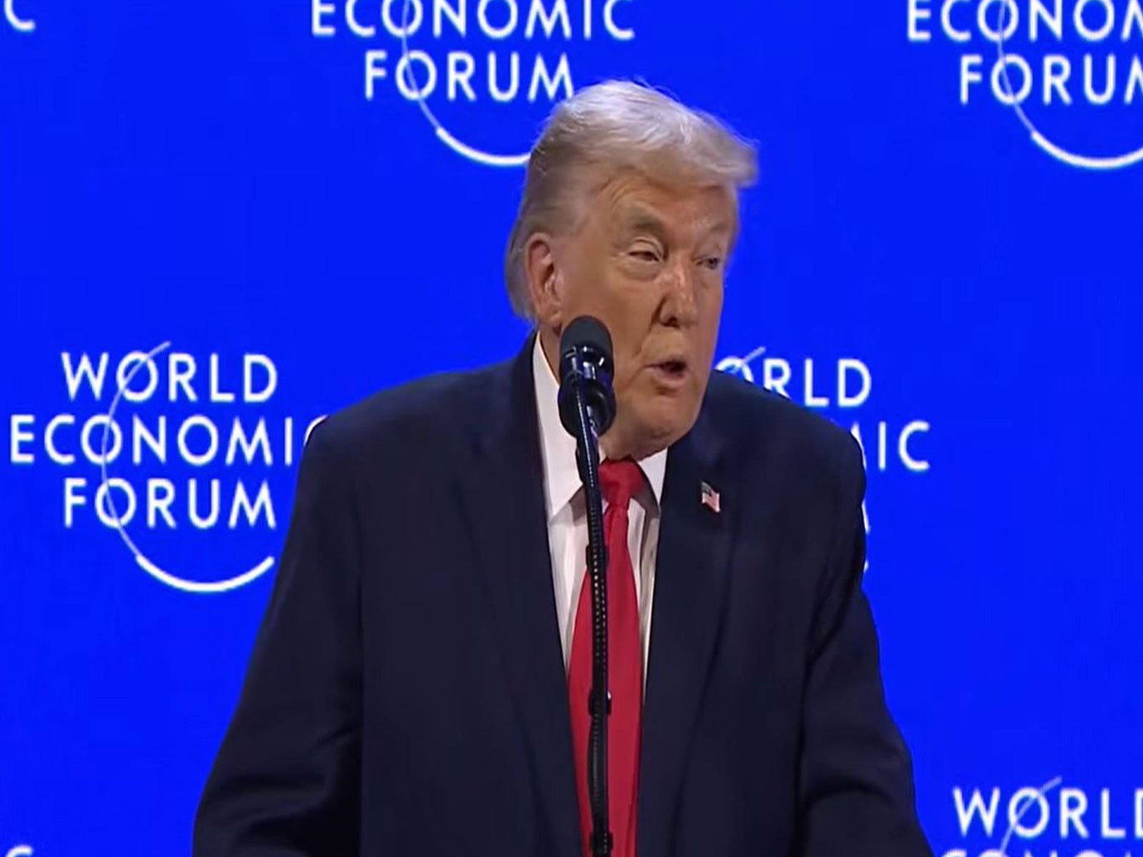 US President Donald Trump speaks at the World Economic Forum in Davos, Switzerland. (Image Credit: YouTube/WEF) US President Donald Trump speaks at the World Economic Forum in Davos, Switzerland. (Image Credit: YouTube/WEF)