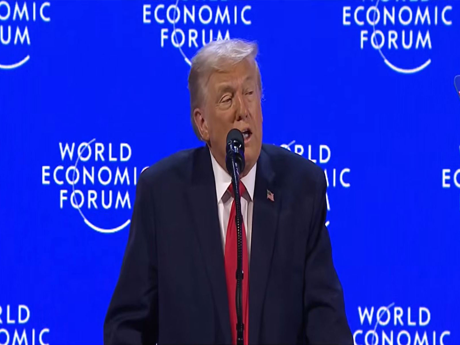 US President Donald Trump speaks at World Economic Forum in Davos, Switzerland. (Phyoto/YouTube/WEF)