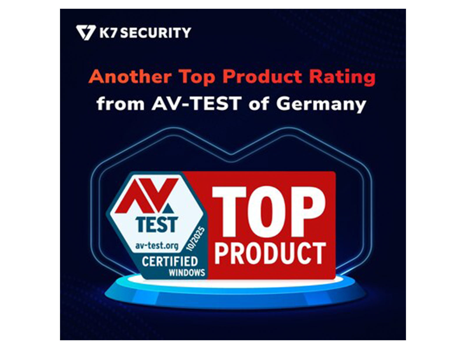 K7 Security received the Top Product Award from AV-TEST