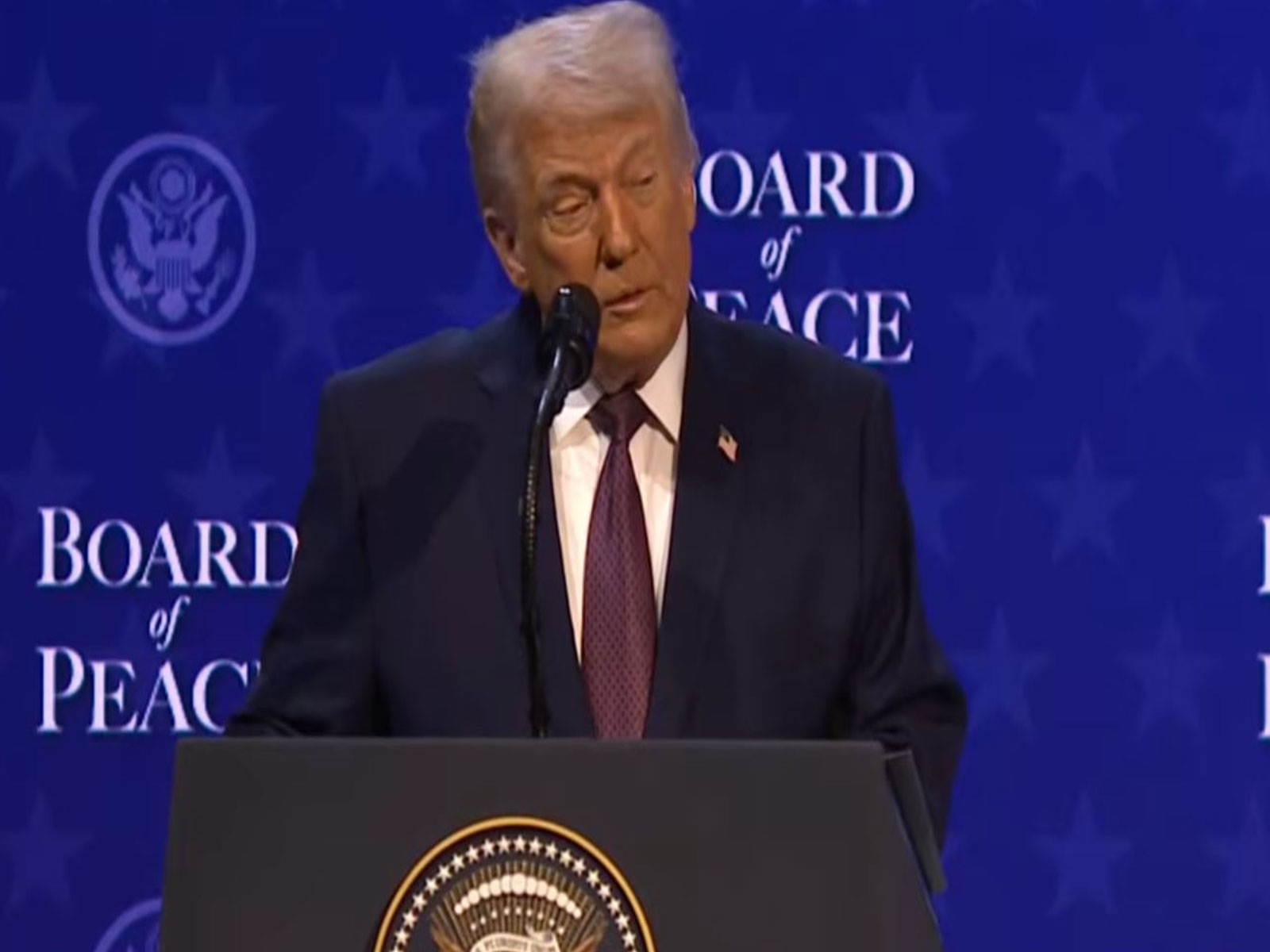 US President Donald Trump speaks at the World Economic Forum (WEF) in Davos. (Image Source: The White House/YouTube) US President Donald Trump speaks at the World Economic Forum (WEF) in Davos. (Image Source: The White House/YouTube)