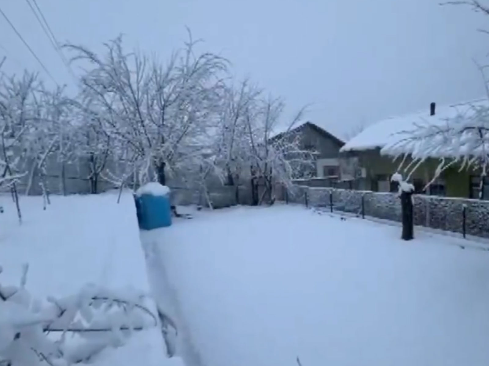 Bhaderwah valley receives season’s first snowfall. (Photo/ANI)